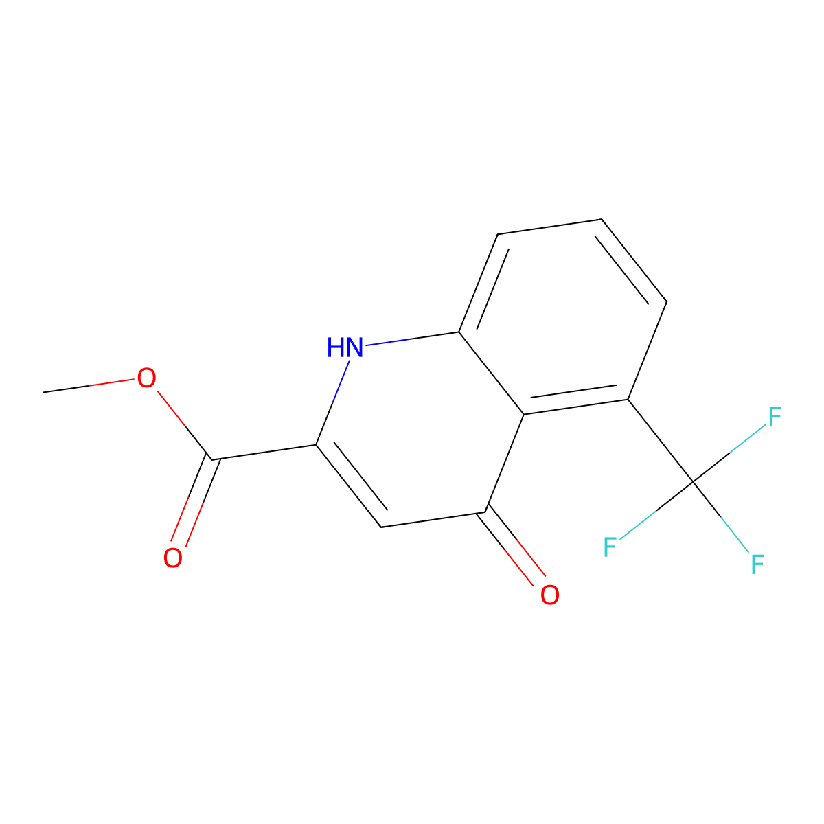 Methyl 4-oxo-5-(trifluoromethyl)-1,4-dihydroquinoline-2-carboxylate molecular structure, CAS 123157-87-9