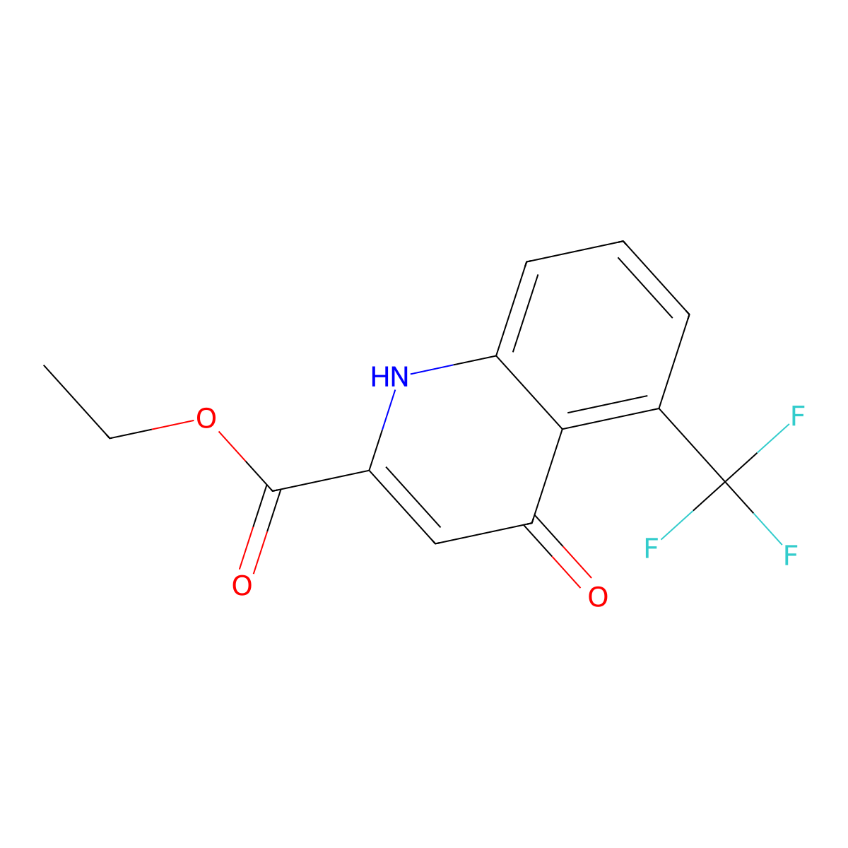 Ethyl 4-oxo-5-(trifluoromethyl)-1,4-dihydroquinoline-2-carboxylate molecular structure, CAS 123157-88-0