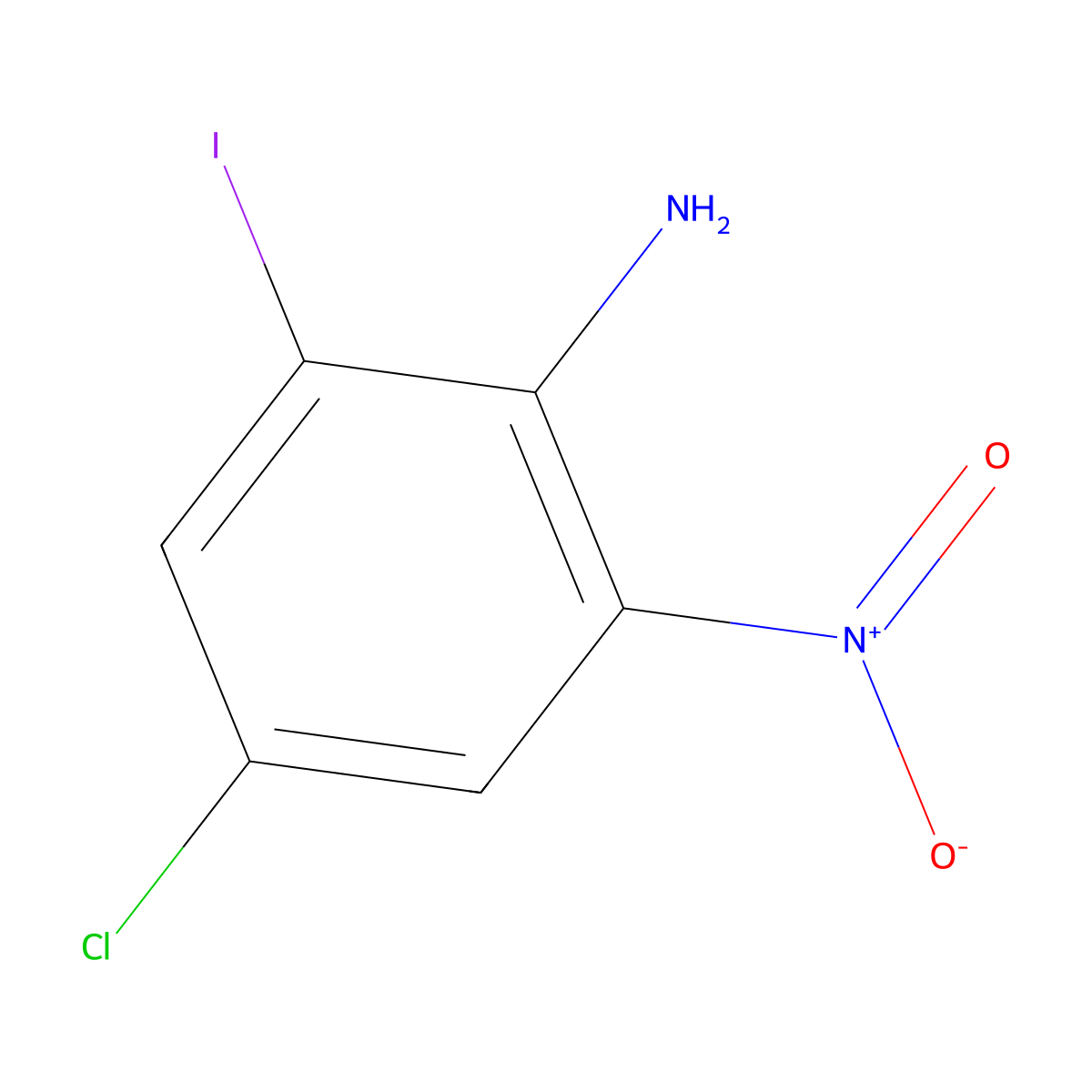 4-Chloro-2-iodo-6-nitroaniline molecular structure, CAS 123158-75-8