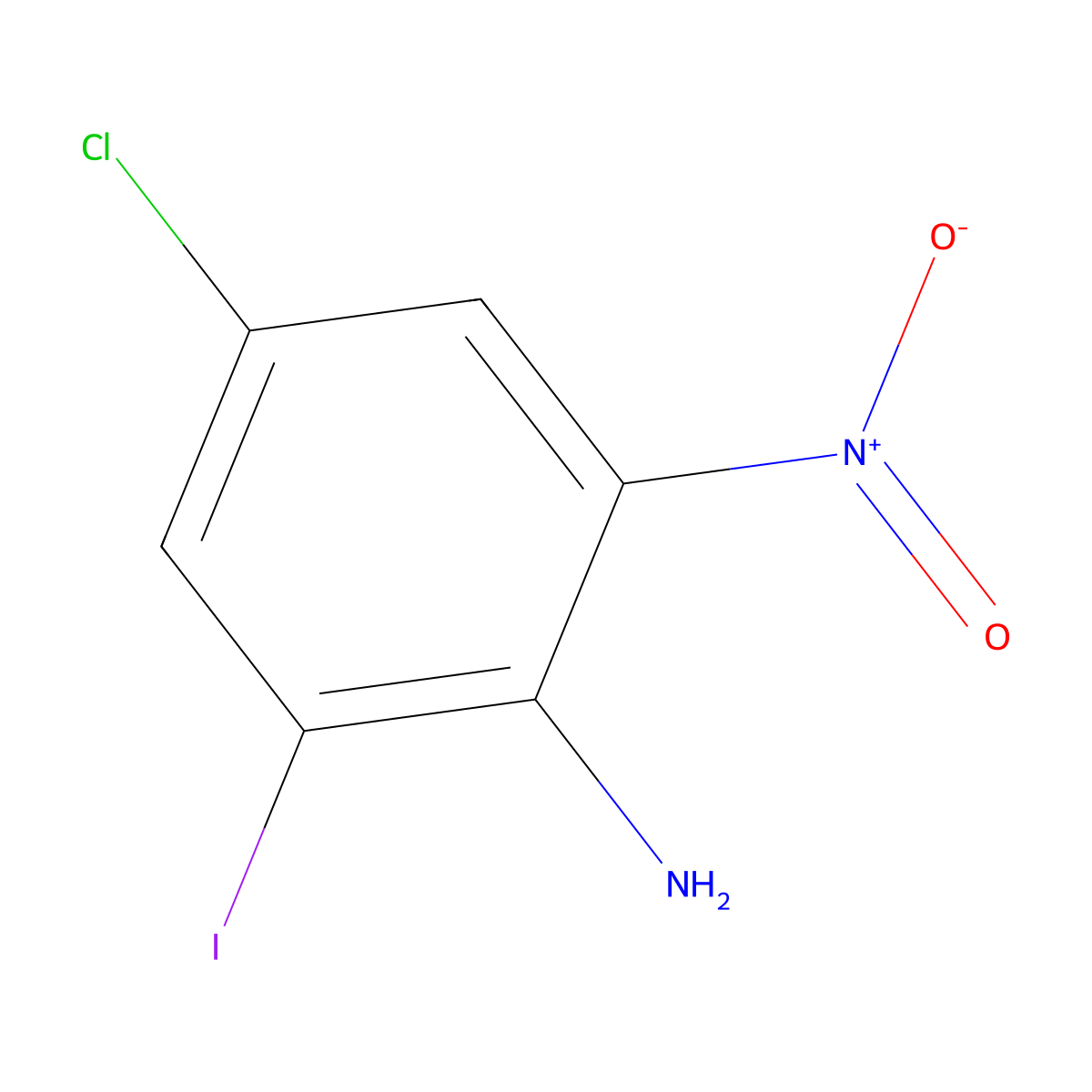 4-Chloro-2-iodo-6-nitroaniline molecular structure, CAS 123158-75-8