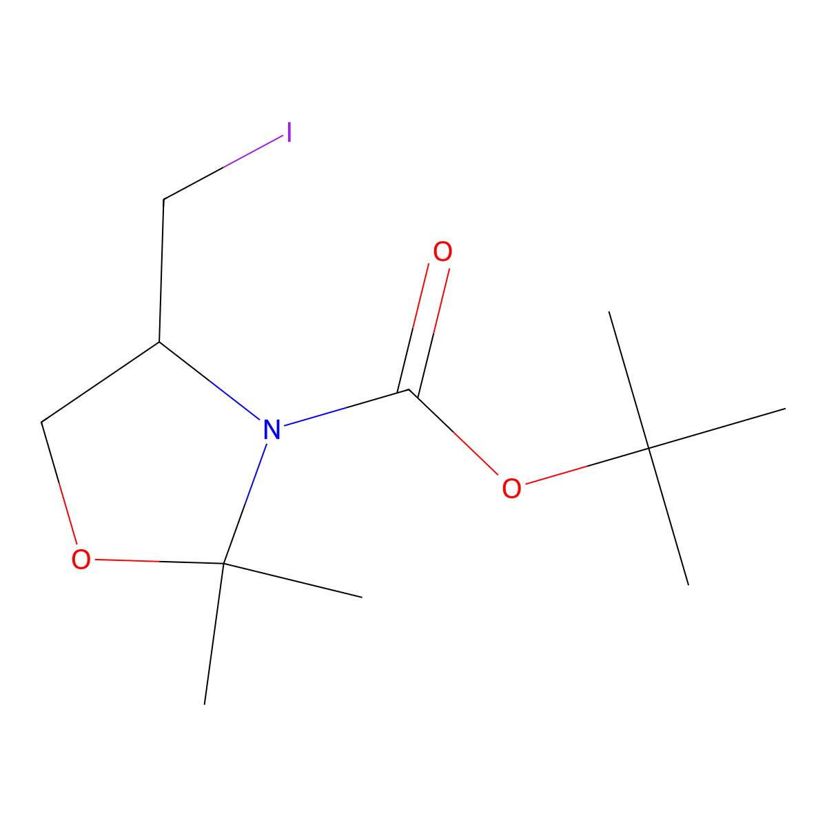 (R)-N-Boc-4-(iodomethyl)-2,2-dimethyloxazolidine molecular structure, CAS 1231672-20-0