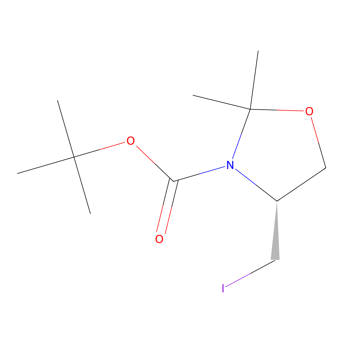 (R)-N-Boc-4-(iodomethyl)-2,2-dimethyloxazolidine molecular structure, CAS 1231672-20-0