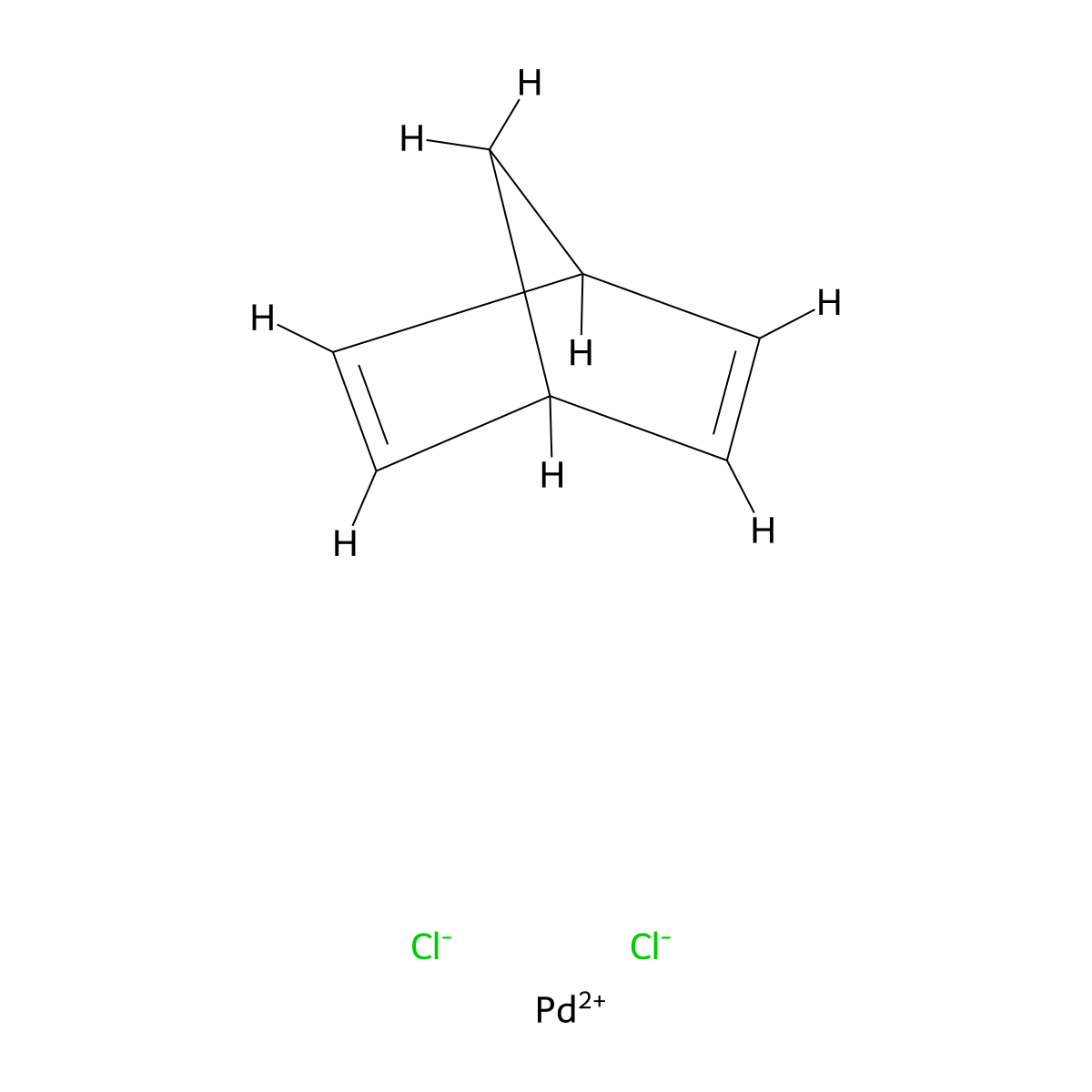 Bicyclo[2.2.1]hepta-2,5-diene;palladium(2+);dichloride molecular structure, CAS 12317-46-3