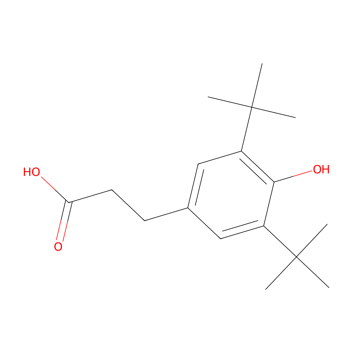 3-(3',5'-Di-tert-butyl-4'-hydroxyphenyl)propionic acid molecular structure, CAS 123173-45-5