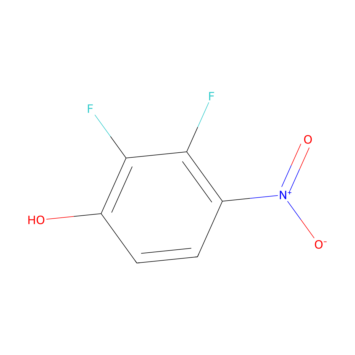 2,3-Difluoro-4-nitrophenol molecular structure, CAS 123173-60-4