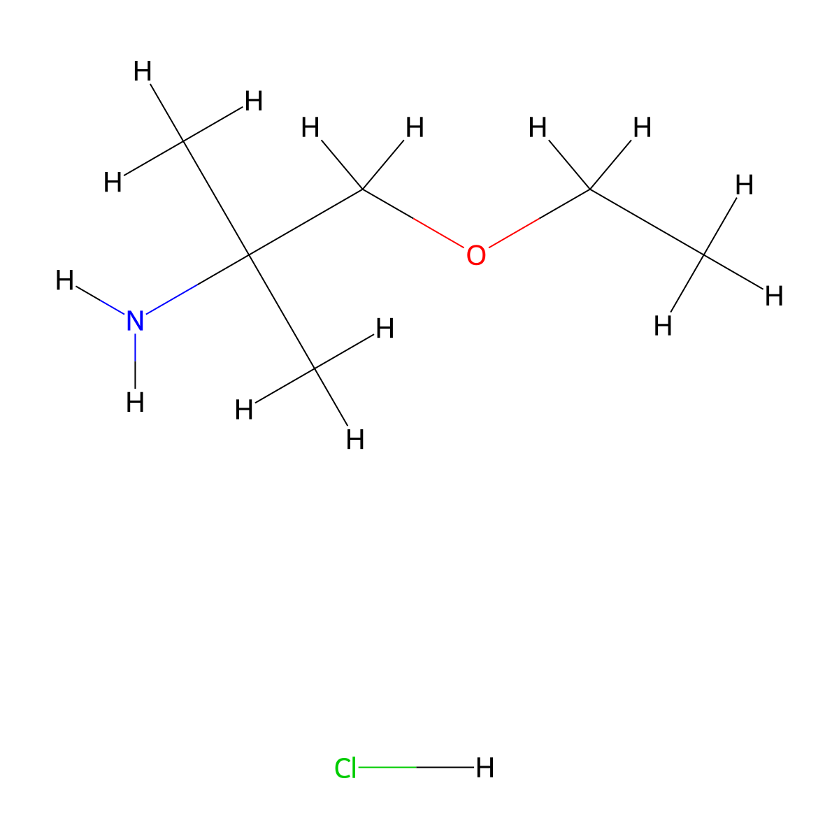 (2-Ethoxy-1,1-dimethylethyl)amine hydrochloride molecular structure, CAS 1231730-24-7