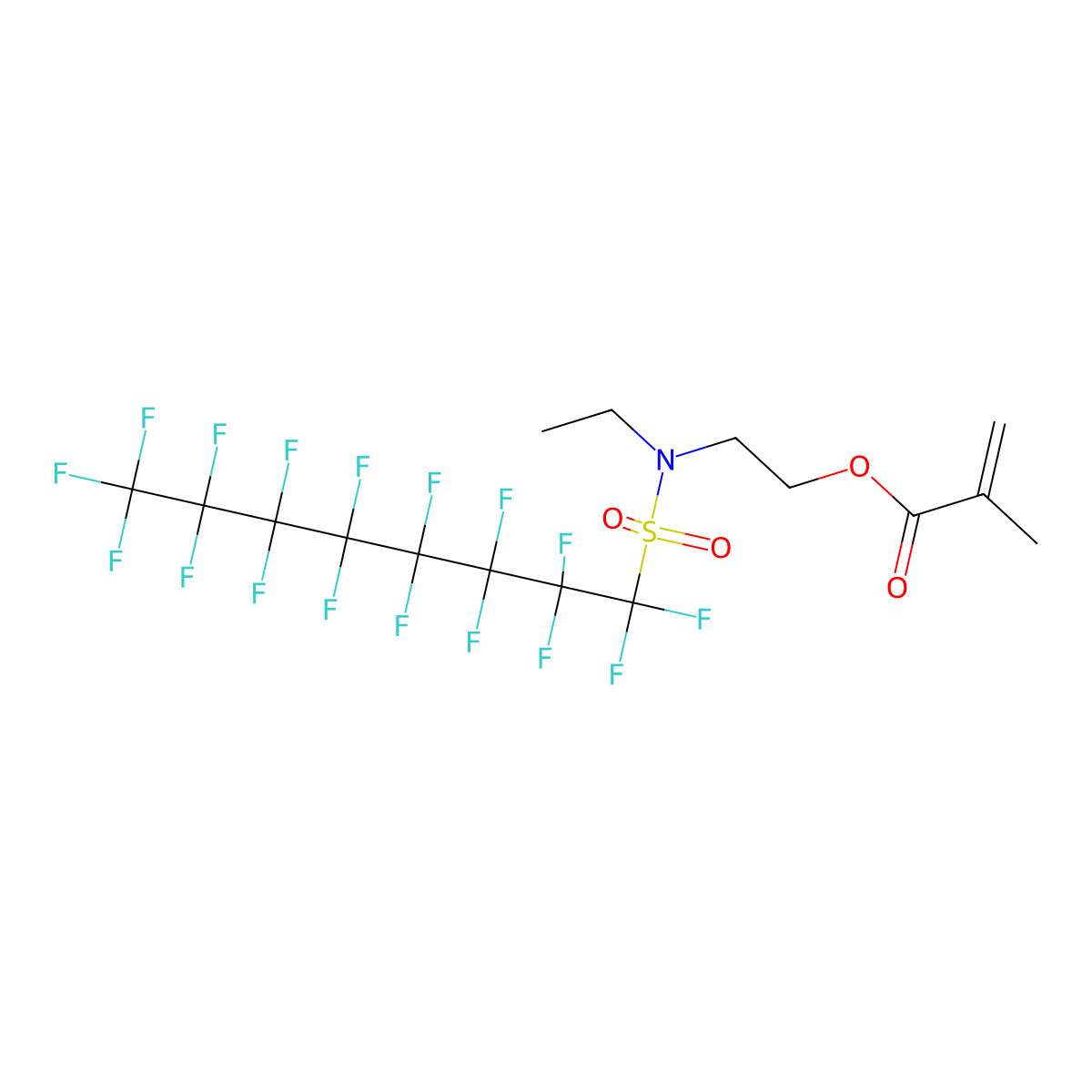 2-(Ethyl((heptadecafluorooctyl)sulphonyl)amino)ethyl methacrylate molecular structure, CAS 123174-42-5