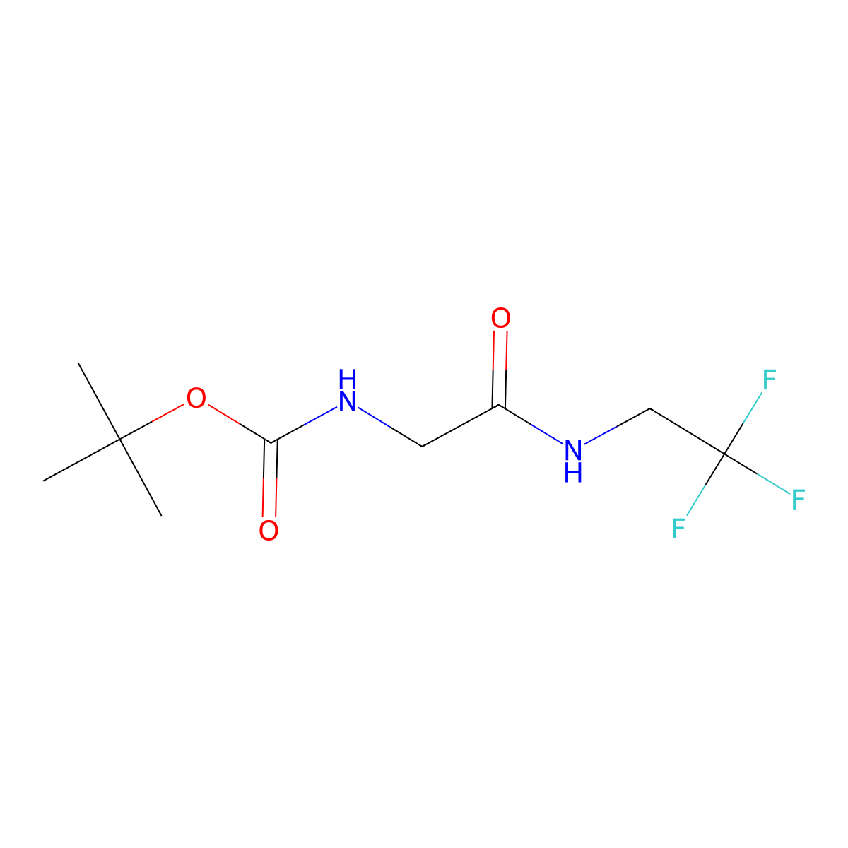 Tert-butyl (2-oxo-2-((2,2,2-trifluoroethyl)amino)ethyl)carbamate molecular structure, CAS 1231755-15-9