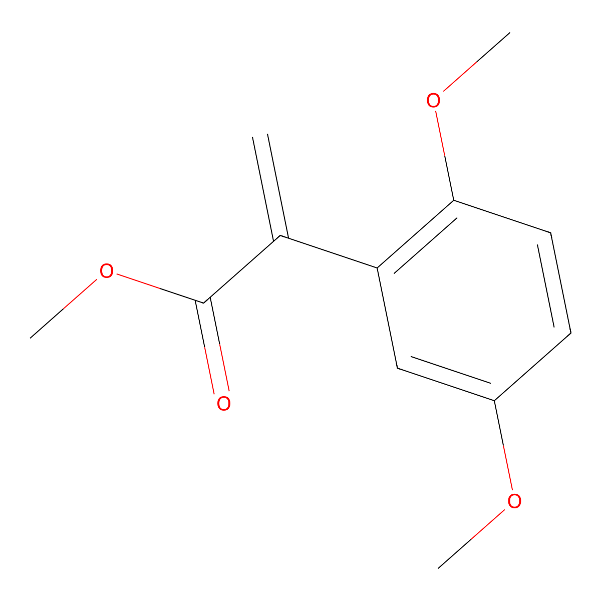 Methyl 2-(2,5-dimethoxyphenyl)prop-2-enoate molecular structure, CAS 1231755-77-3