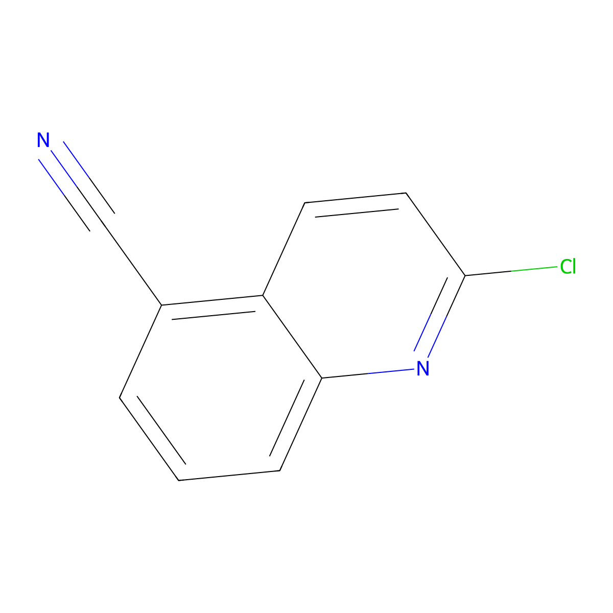 2-Chloroquinoline-5-carbonitrile molecular structure, CAS 1231761-06-0