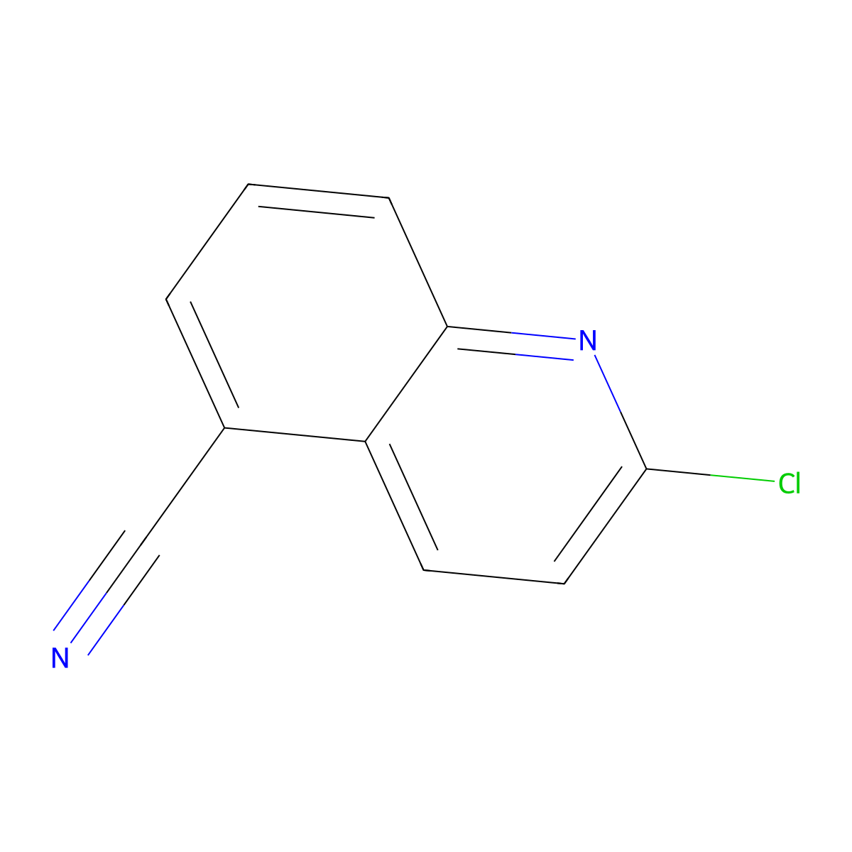 2-Chloroquinoline-5-carbonitrile molecular structure, CAS 1231761-06-0