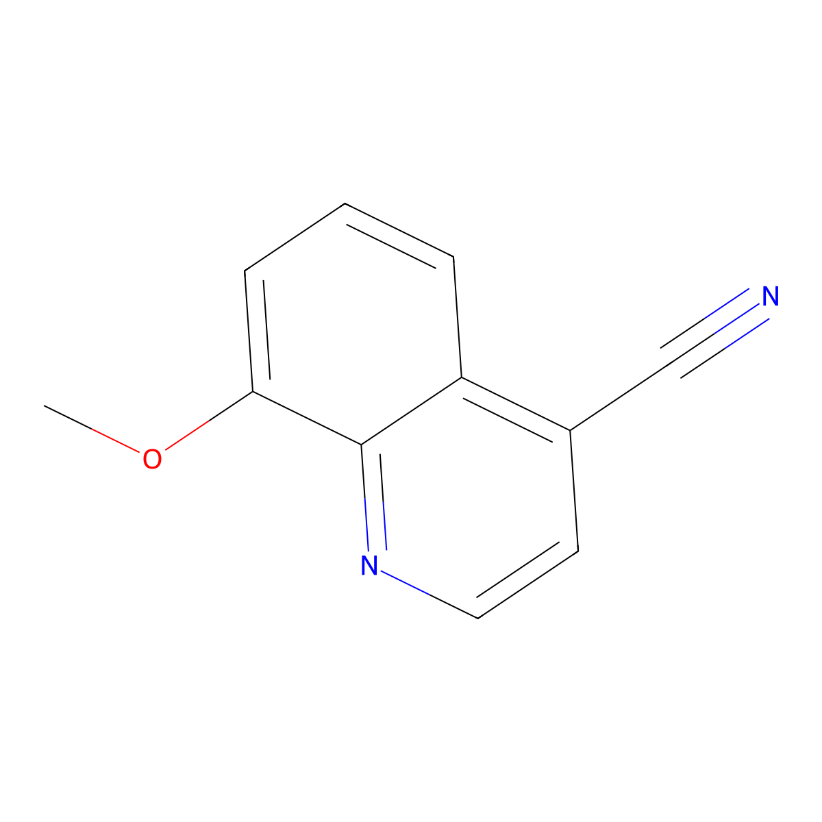 8-Methoxyquinoline-4-carbonitrile molecular structure, CAS 1231761-22-0