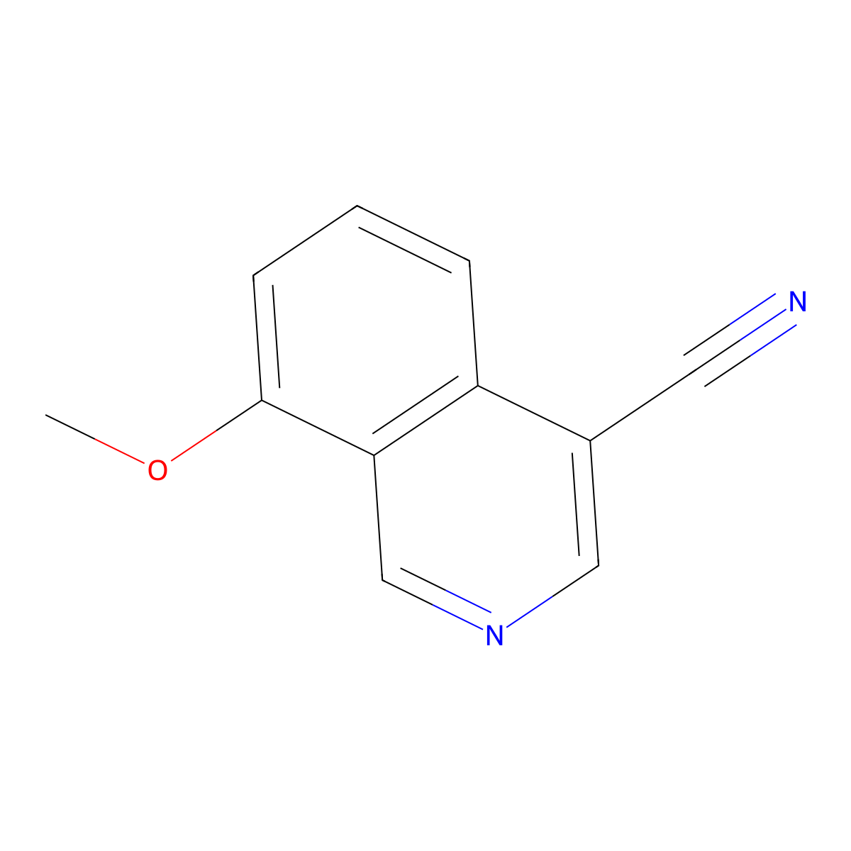 8-Methoxyisoquinoline-4-carbonitrile molecular structure, CAS 1231761-42-4