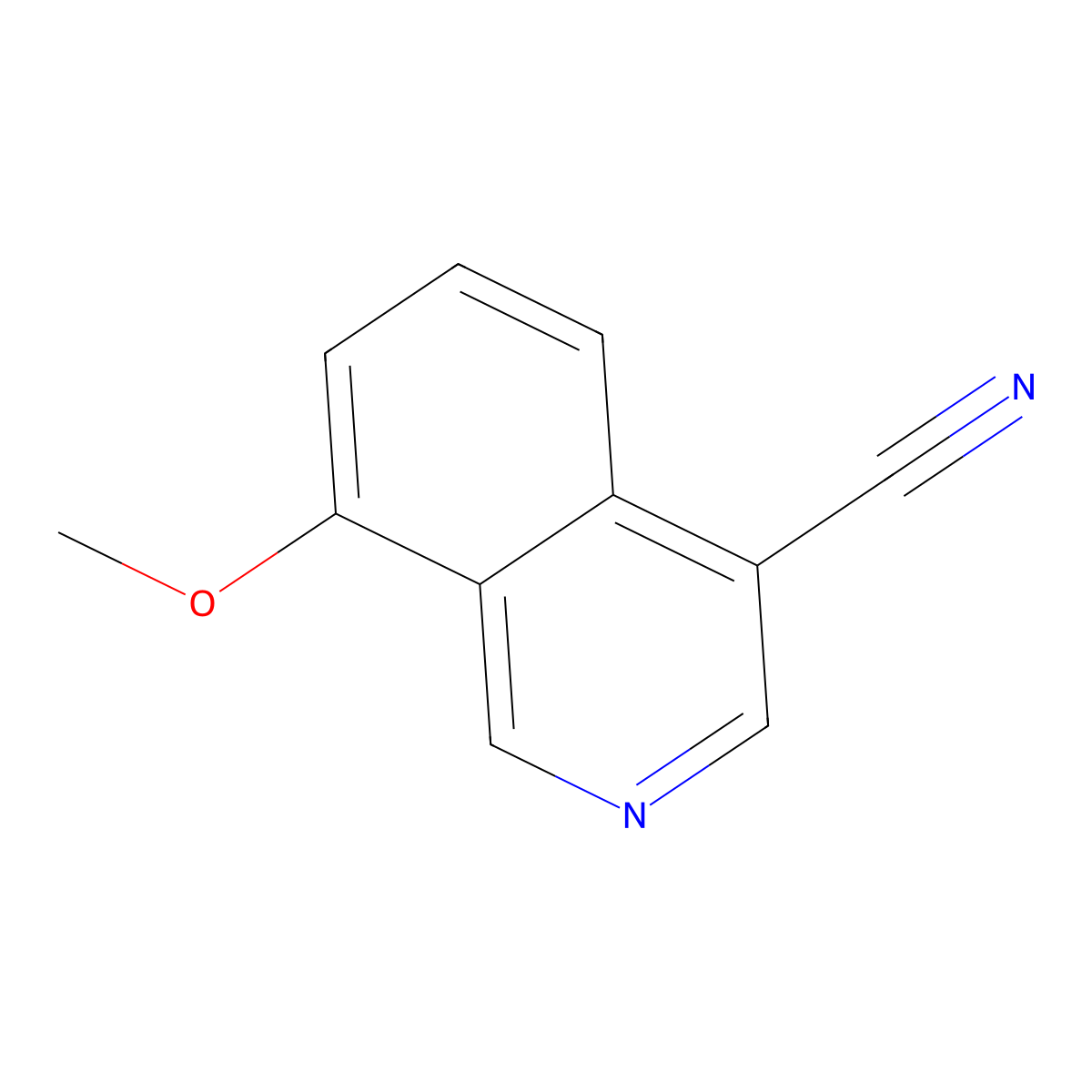 8-Methoxyisoquinoline-4-carbonitrile molecular structure, CAS 1231761-42-4