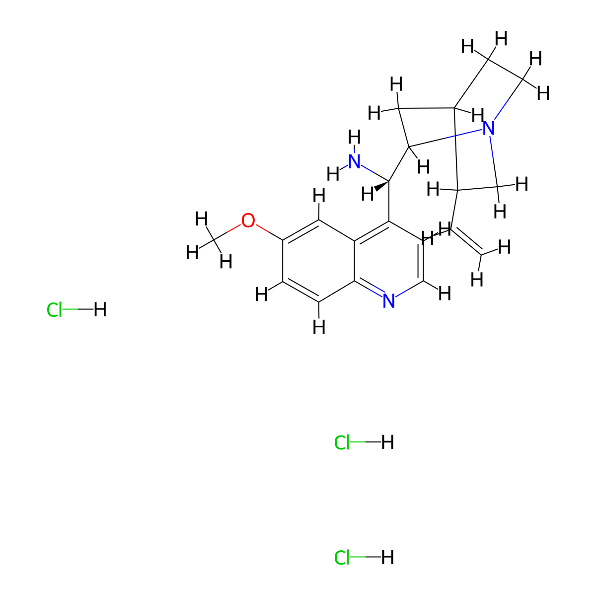 (8alpha, 9S)-6'-Methoxycinchonan-9-amine trihydrochloride molecular structure, CAS 1231763-32-8