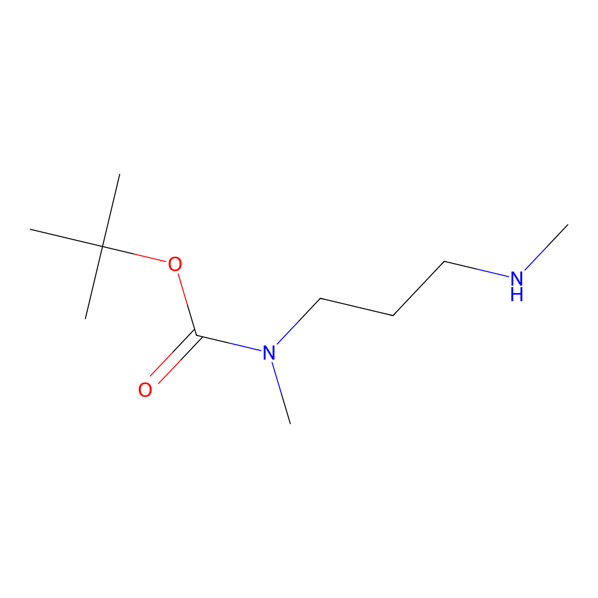 tert-butyl N-methyl-N-(3-(methylamino)propyl)carbamate molecular structure, CAS 123183-72-2