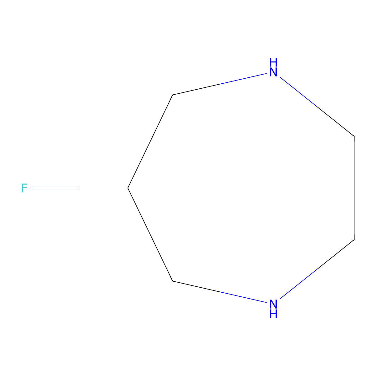 6-Fluoro-1,4-diazepane molecular structure, CAS 123187-94-0