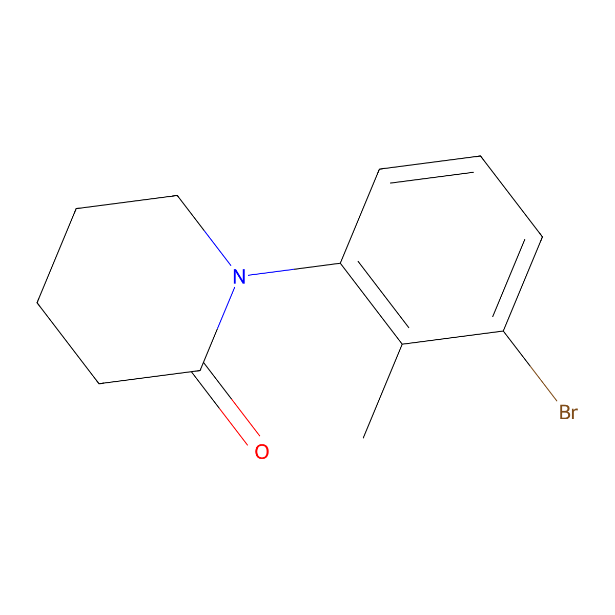 1-(3-Bromo-2-methylphenyl)piperidin-2-one molecular structure, CAS 1231891-49-8