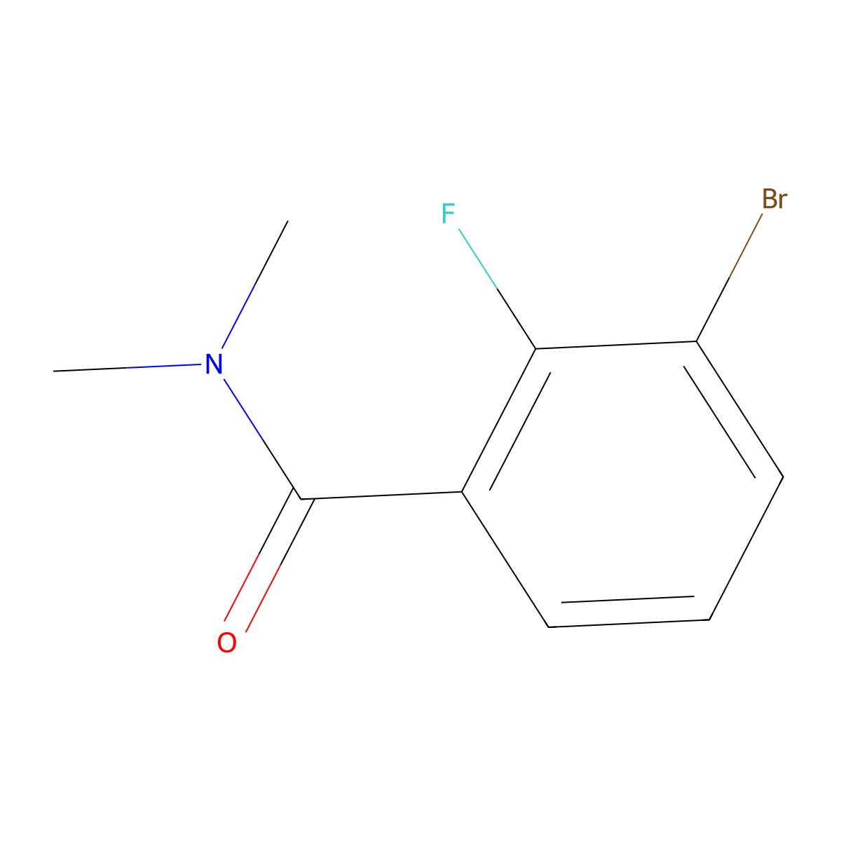 3-bromo-2-fluoro-N,N-dimethylbenzamide molecular structure, CAS 1231891-86-3