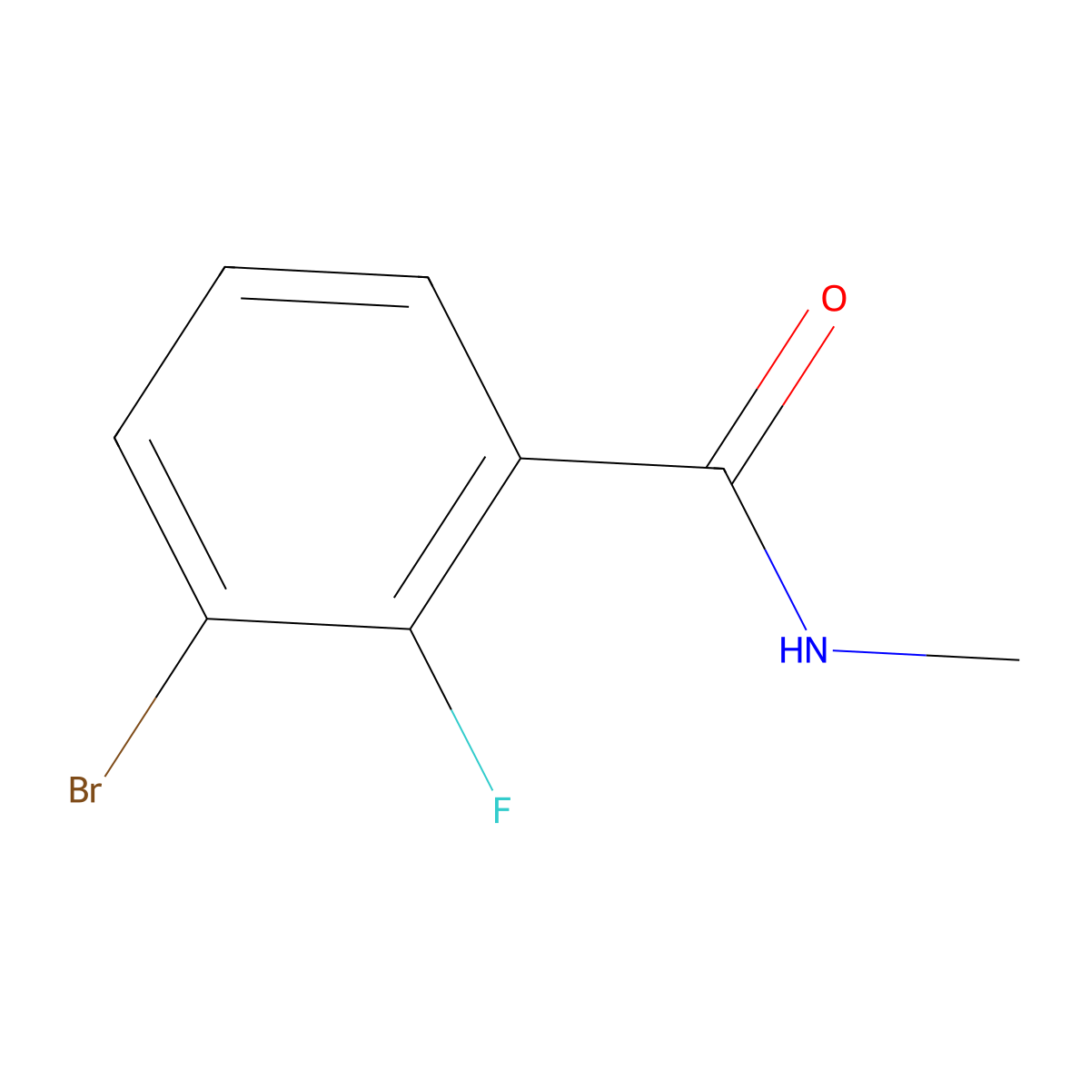3-bromo-2-fluoro-N-methylbenzamide molecular structure, CAS 1231891-88-5