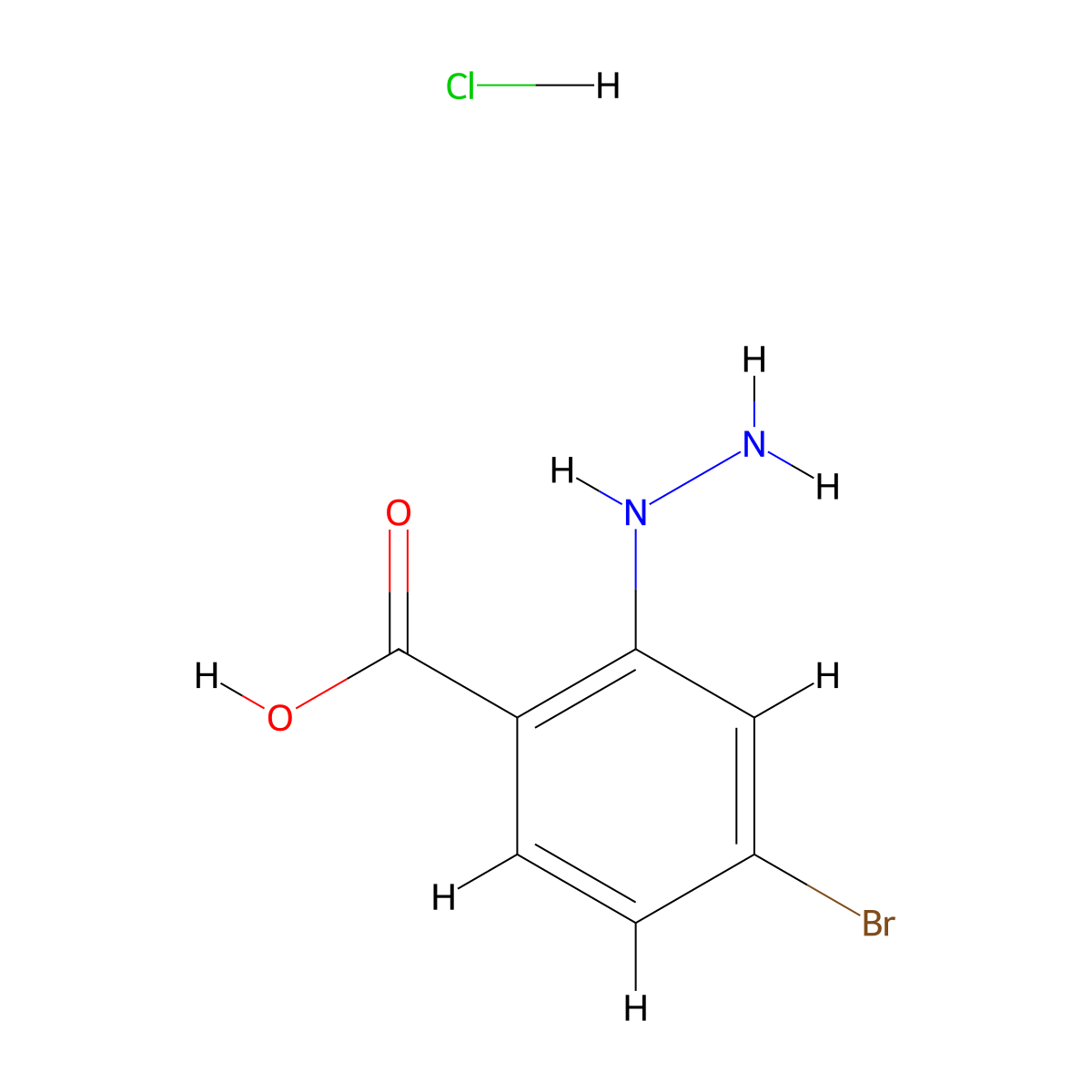 4-Bromo-2-hydrazinylbenzoic acid hydrochloride molecular structure, CAS 1231892-17-3