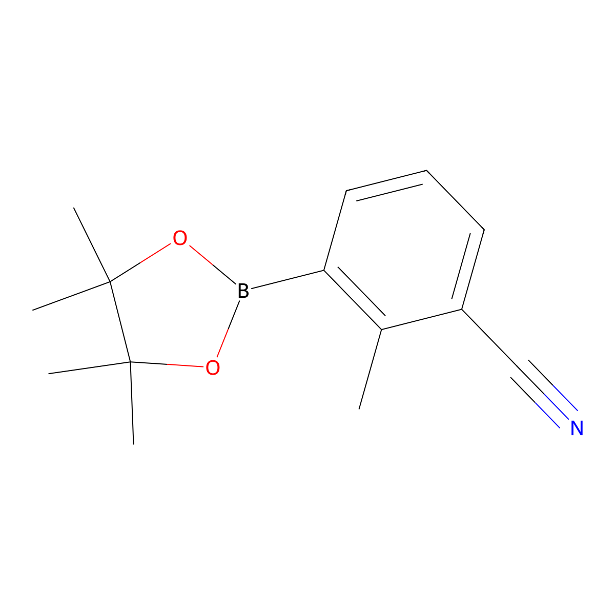 2-Methyl-3-(4,4,5,5-tetramethyl-1,3,2-dioxaborolan-2-yl)benzonitrile molecular structure, CAS 1231892-37-7