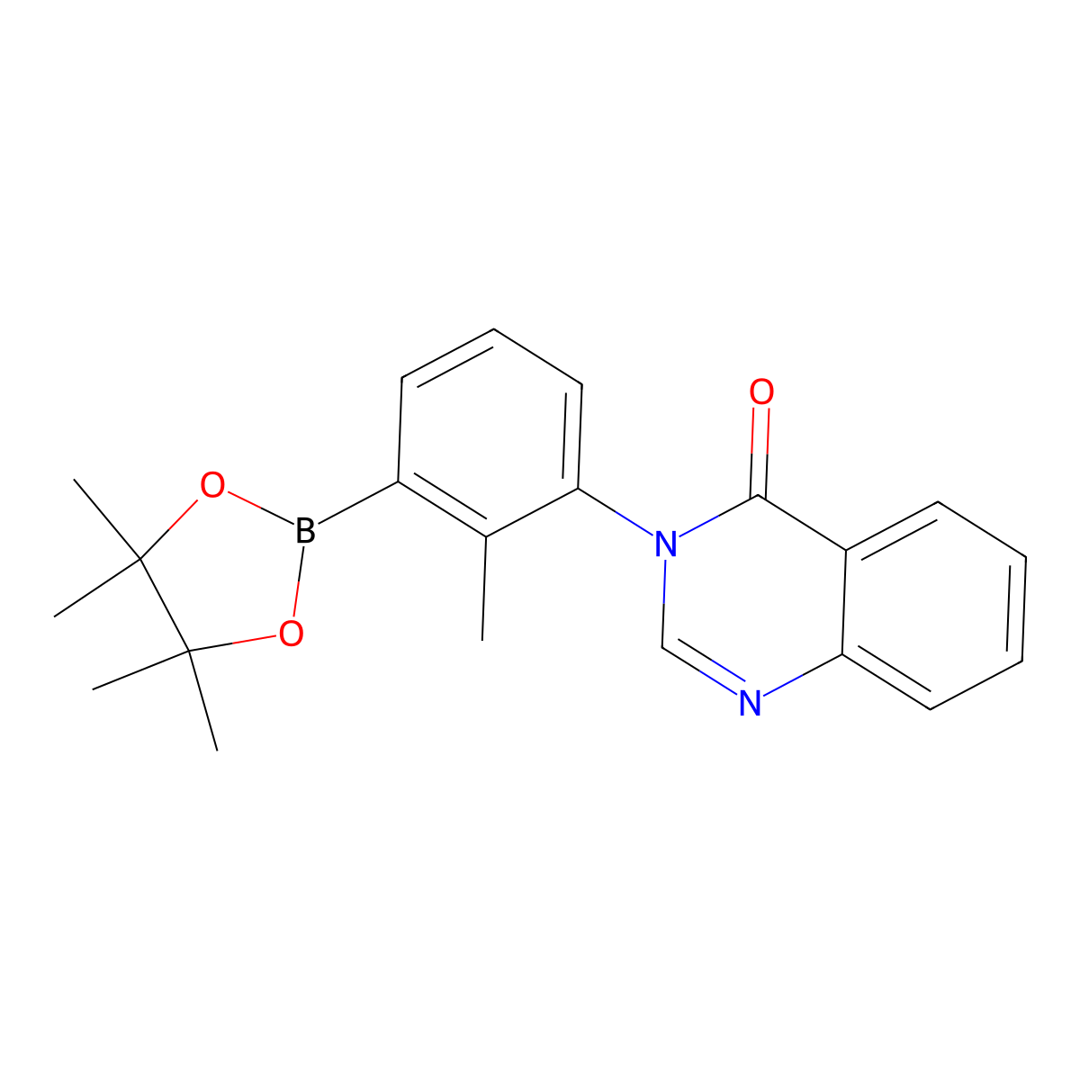 3-(2-methyl-3-(4,4,5,5-tetramethyl-1,3,2-dioxaborolan-2-yl)phenyl)quinazolin-4(3H)-one molecular structure, CAS 1231892-59-3