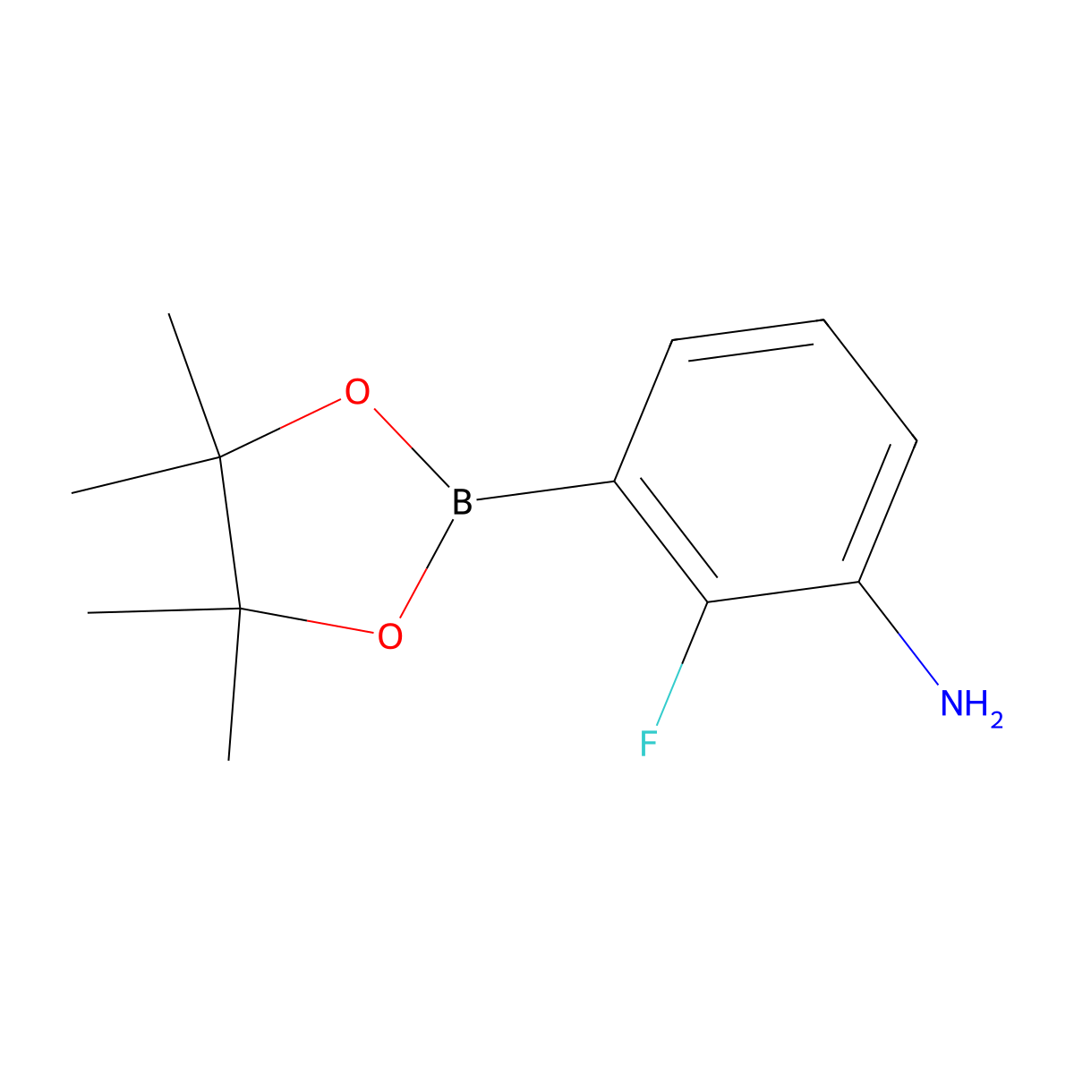 2-Fluoro-3-(4,4,5,5-tetramethyl-1,3,2-dioxaborolan-2-yl)aniline molecular structure, CAS 1231892-80-0