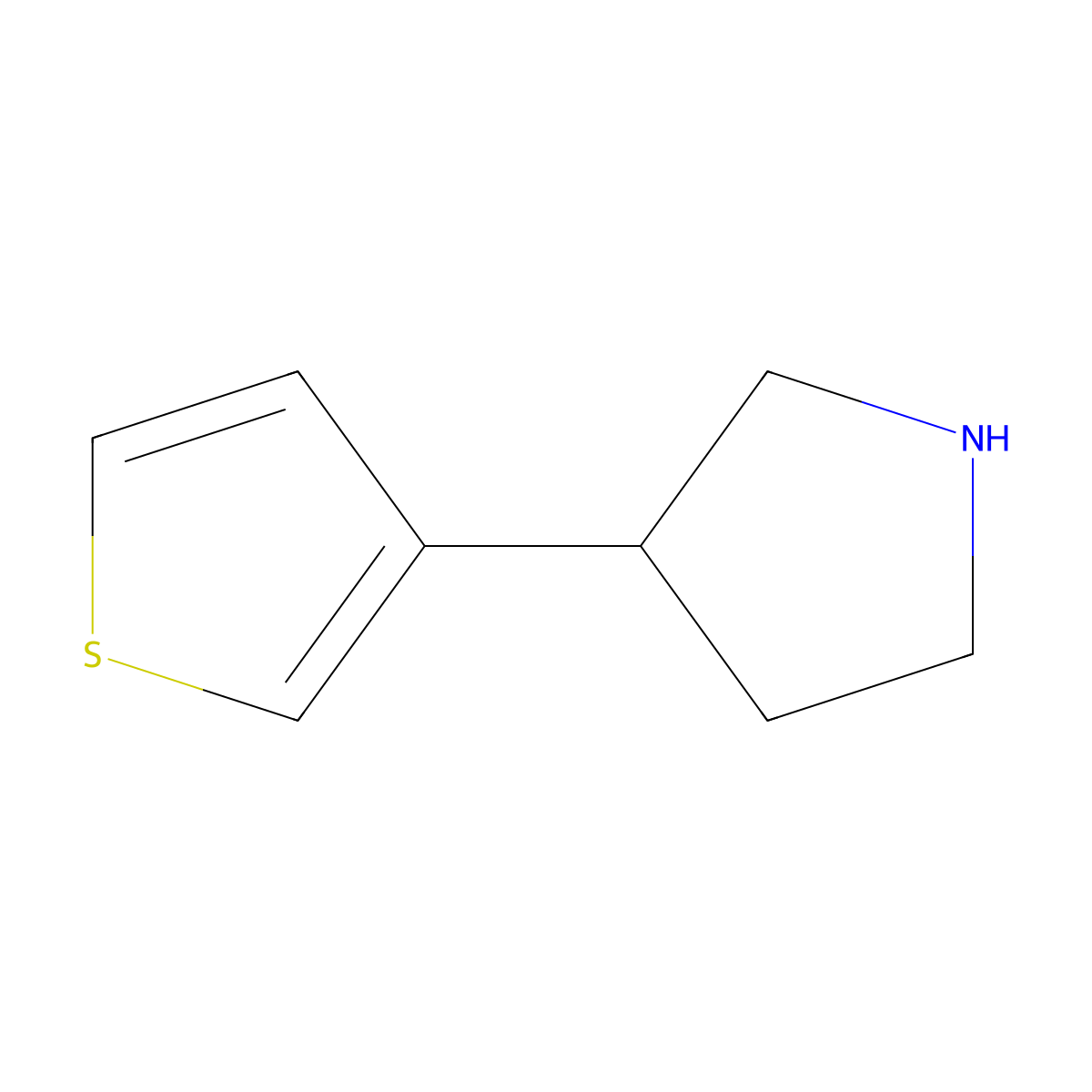 3-(Thiophen-3-yl)pyrrolidine molecular structure, CAS 1231907-58-6