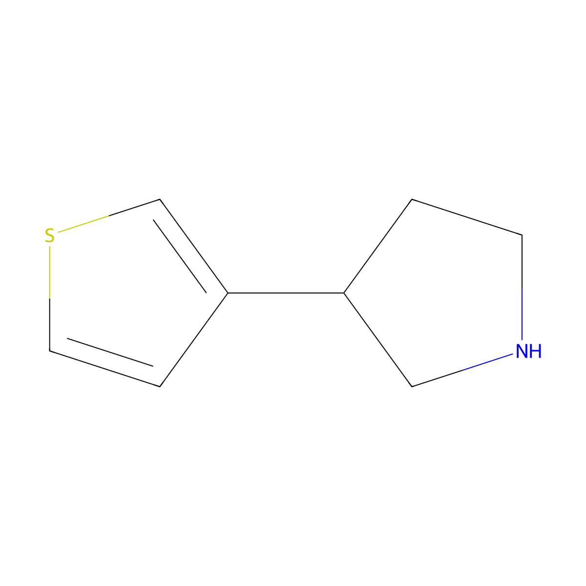 3-(Thiophen-3-yl)pyrrolidine molecular structure, CAS 1231907-58-6