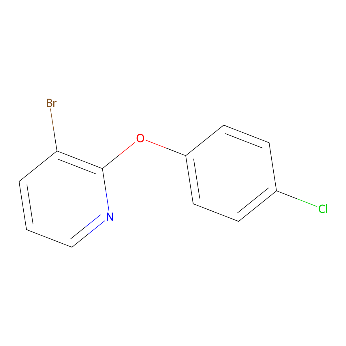 3-Bromo-2-(4-chlorophenoxy)pyridine molecular structure, CAS 1231926-41-2