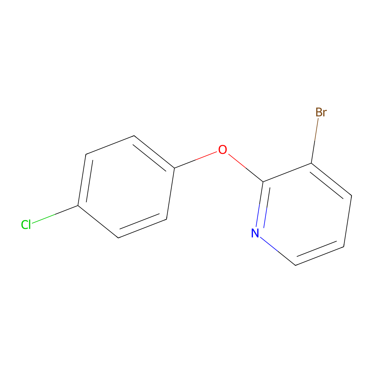 3-Bromo-2-(4-chlorophenoxy)pyridine molecular structure, CAS 1231926-41-2