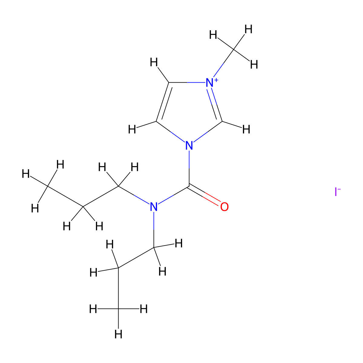 1-(dipropylcarbamoyl)-3-methyl-1H-imidazol-3-ium iodide molecular structure, CAS 1231926-66-1