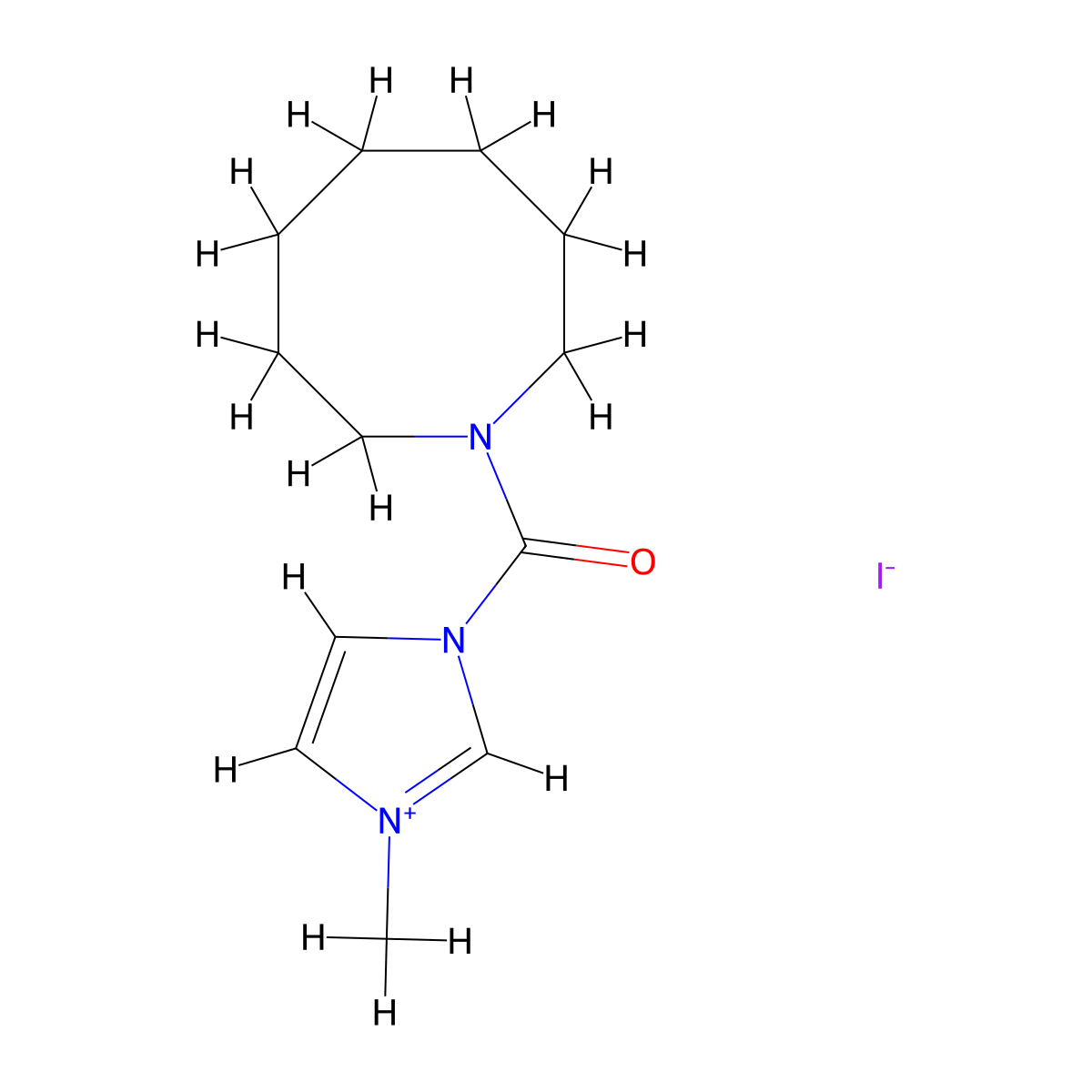 1-(Azocane-1-carbonyl)-3-methyl-1H-imidazol-3-ium iodide molecular structure, CAS 1231928-63-4