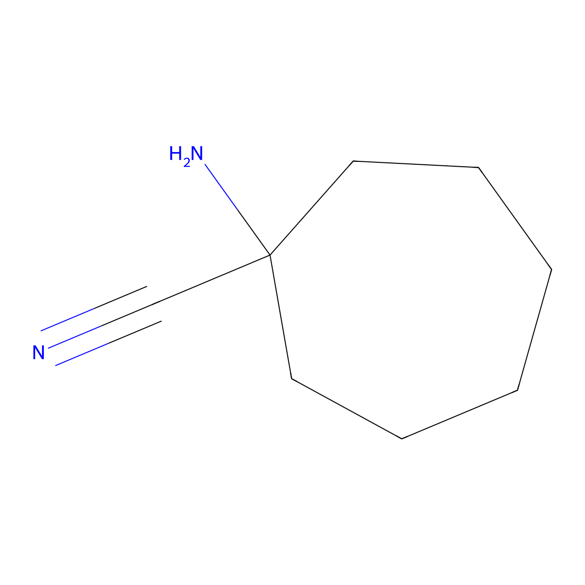 1-Aminocycloheptane-1-carbonitrile molecular structure, CAS 123193-99-7
