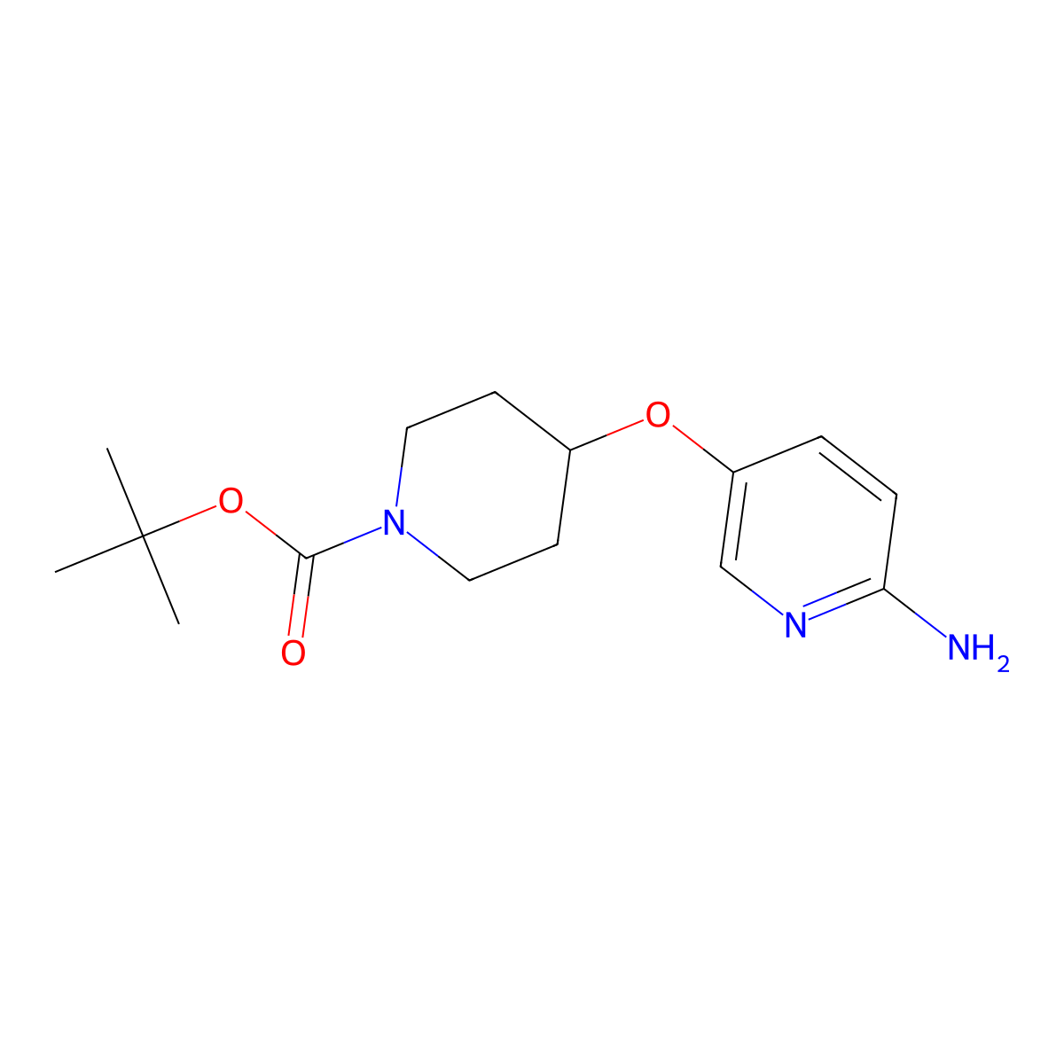 4-(6-Amino-pyridin-3-yloxy)-piperidine-1-carboxylic acid tert-butyl ester molecular structure, CAS 1231930-19-0
