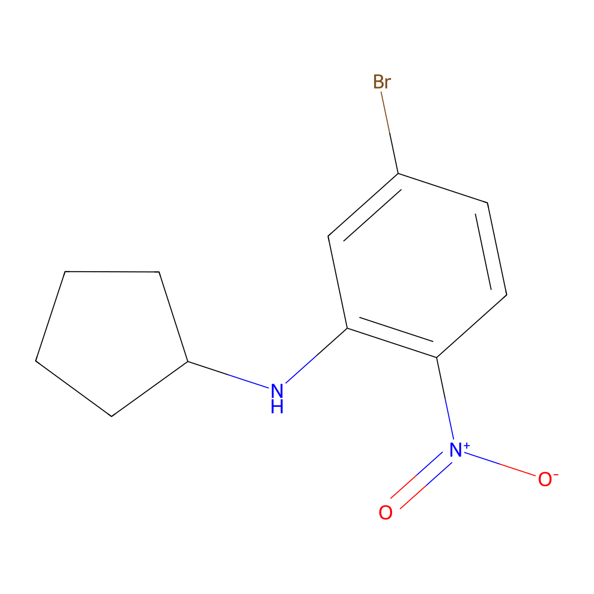 5-bromo-N-cyclopentyl-2-nitroaniline molecular structure, CAS 1231930-26-9