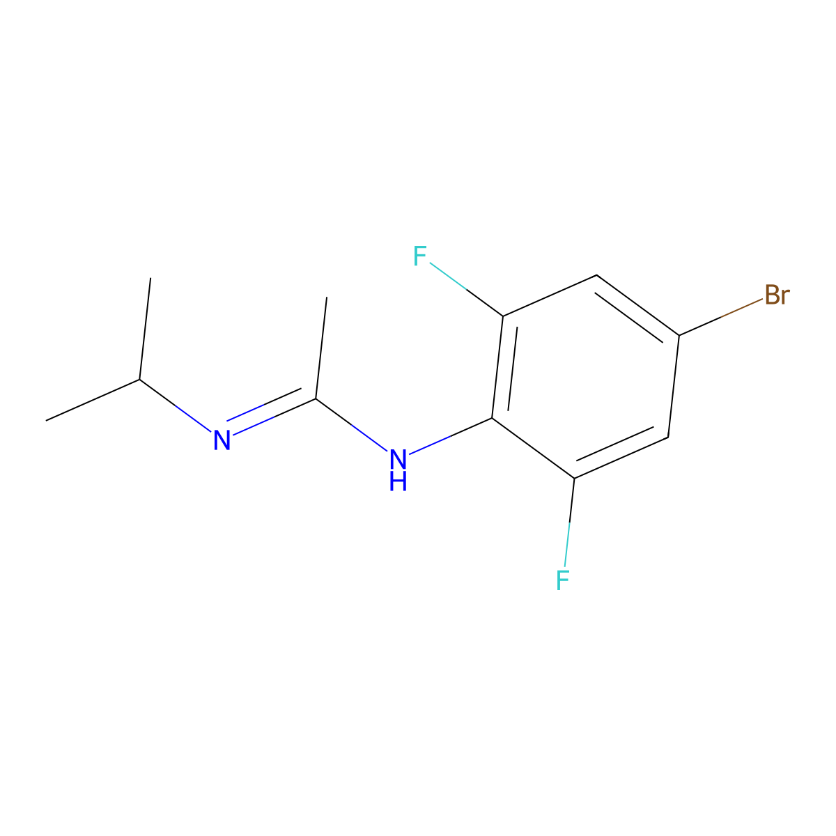 EthaniMidaMide, N-(4-broMo-2,6-difluorophenyl)-N'-(1-Methylethyl)- molecular structure, CAS 1231930-29-2