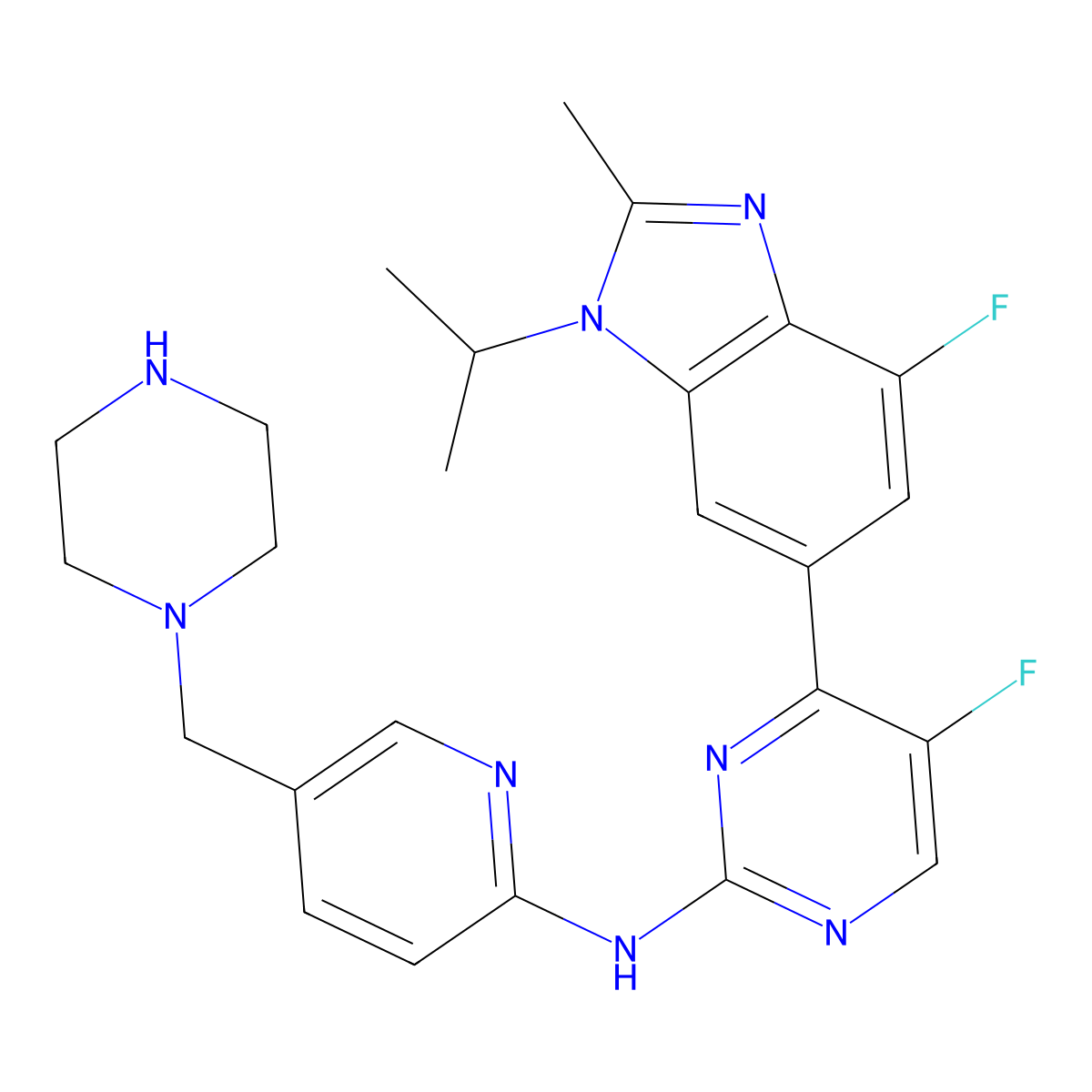 Abemaciclib metabolite M2 molecular structure, CAS 1231930-57-6