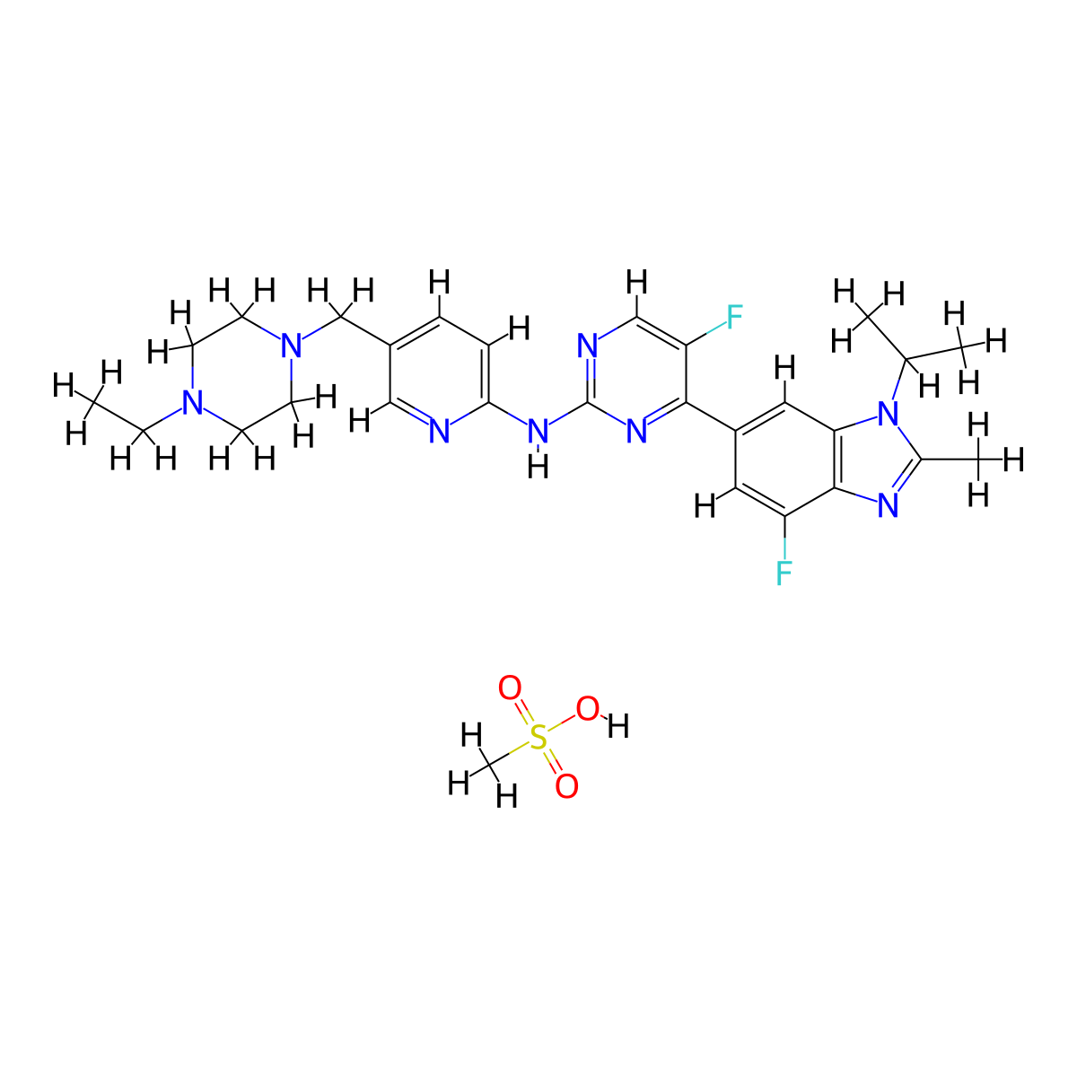Abemaciclib Mesylate molecular structure, CAS 1231930-82-7