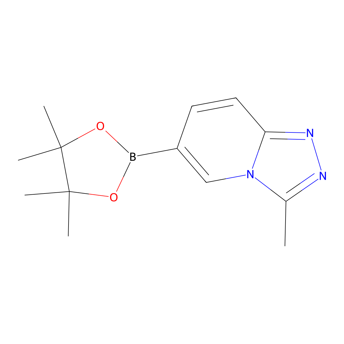 3-Methyl-6-(4,4,5,5-tetramethyl-1,3,2-dioxaborolan-2-yl)-1,2,4-triazolo[4,3-a]pyridine molecular structure, CAS 1231934-47-6