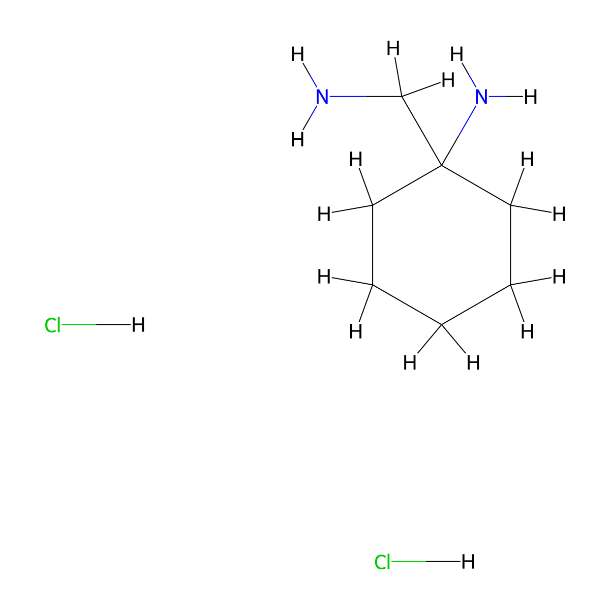 1-(Aminomethyl)cyclohexan-1-amine dihydrochloride molecular structure, CAS 123194-05-8