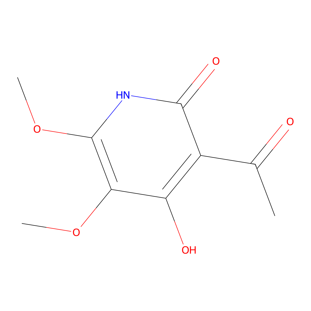 3-Acetyl-4-hydroxy-5,6-dimethoxy-1,2-dihydropyridin-2-one molecular structure, CAS 1231944-64-1