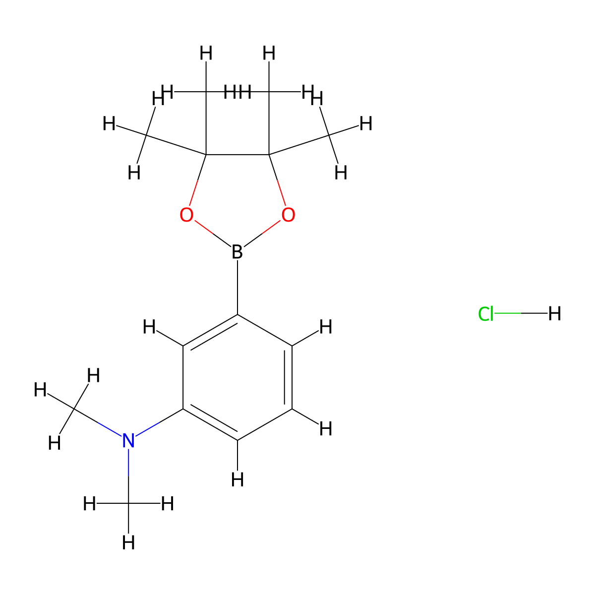 N,N-Dimethyl-3-(4,4,5,5-tetramethyl-1,3,2-dioxaborolan-2-yl)aniline hydrochloride molecular structure, CAS 1231967-65-9