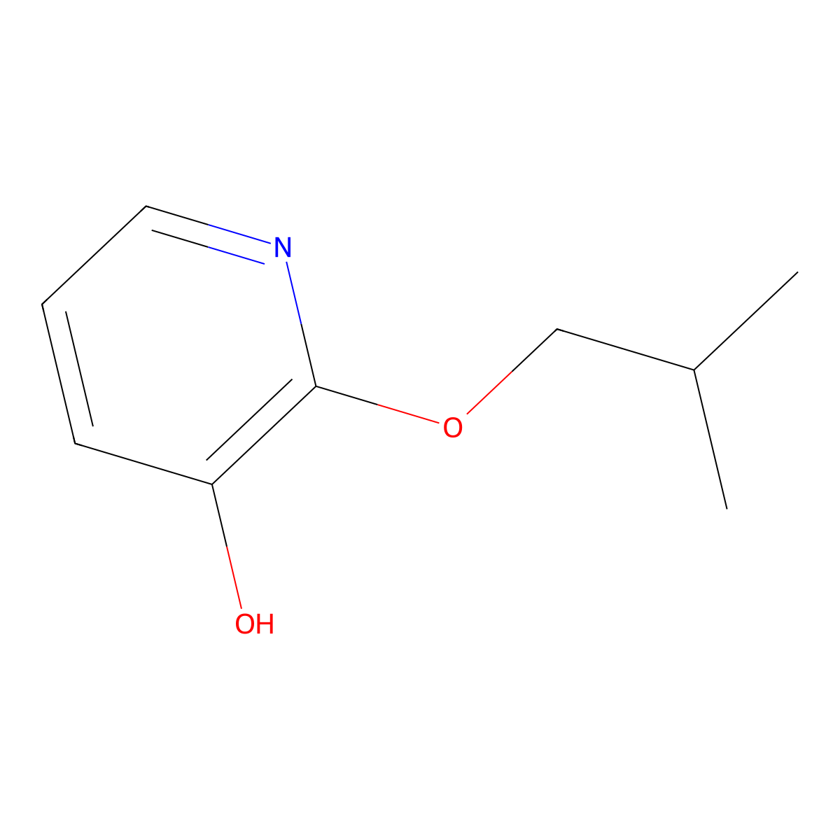 3-Pyridinol, 2-(2-methylpropoxy)- molecular structure, CAS 1231977-28-8