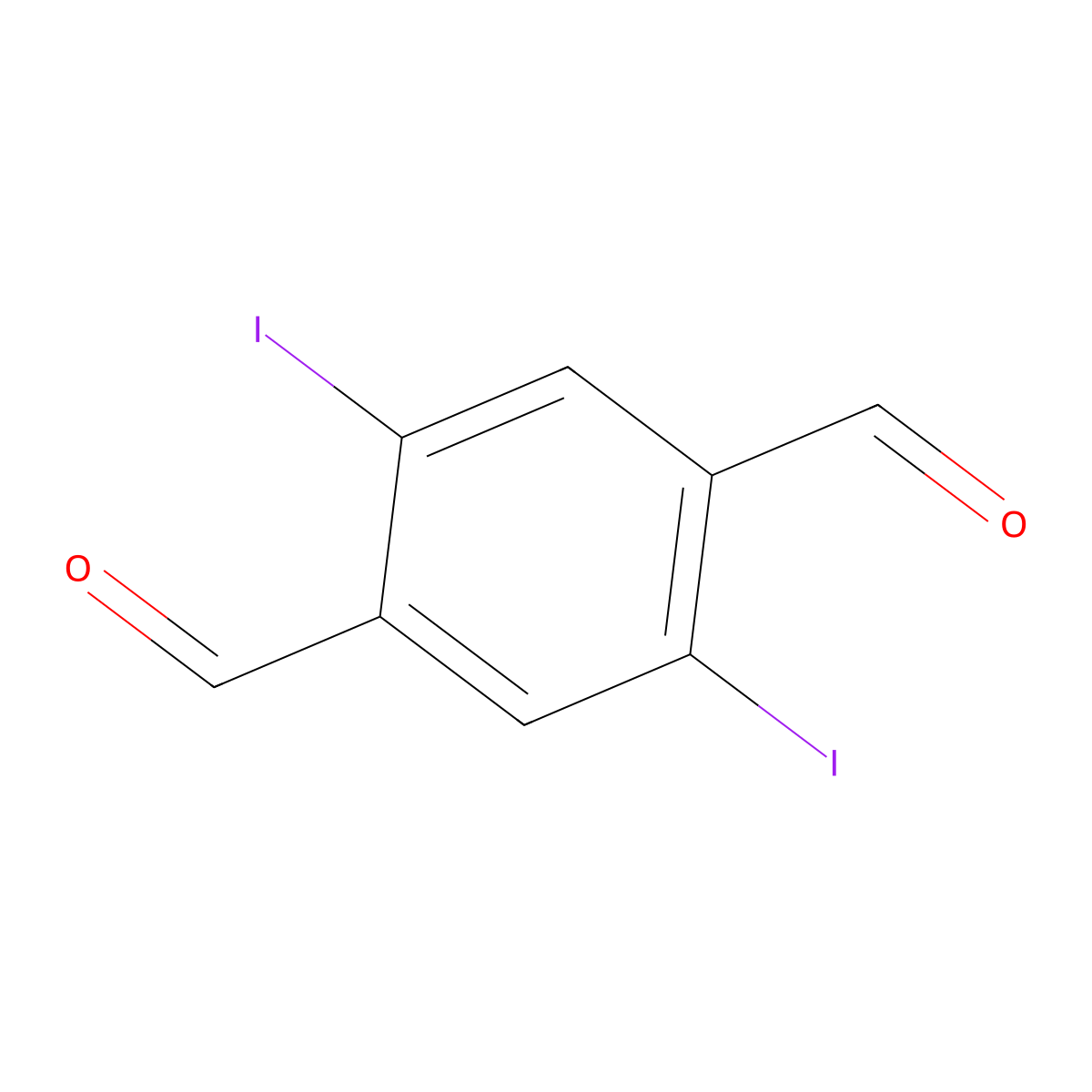 2,5-Diiodoterephthalaldehyde molecular structure, CAS 1231999-67-9