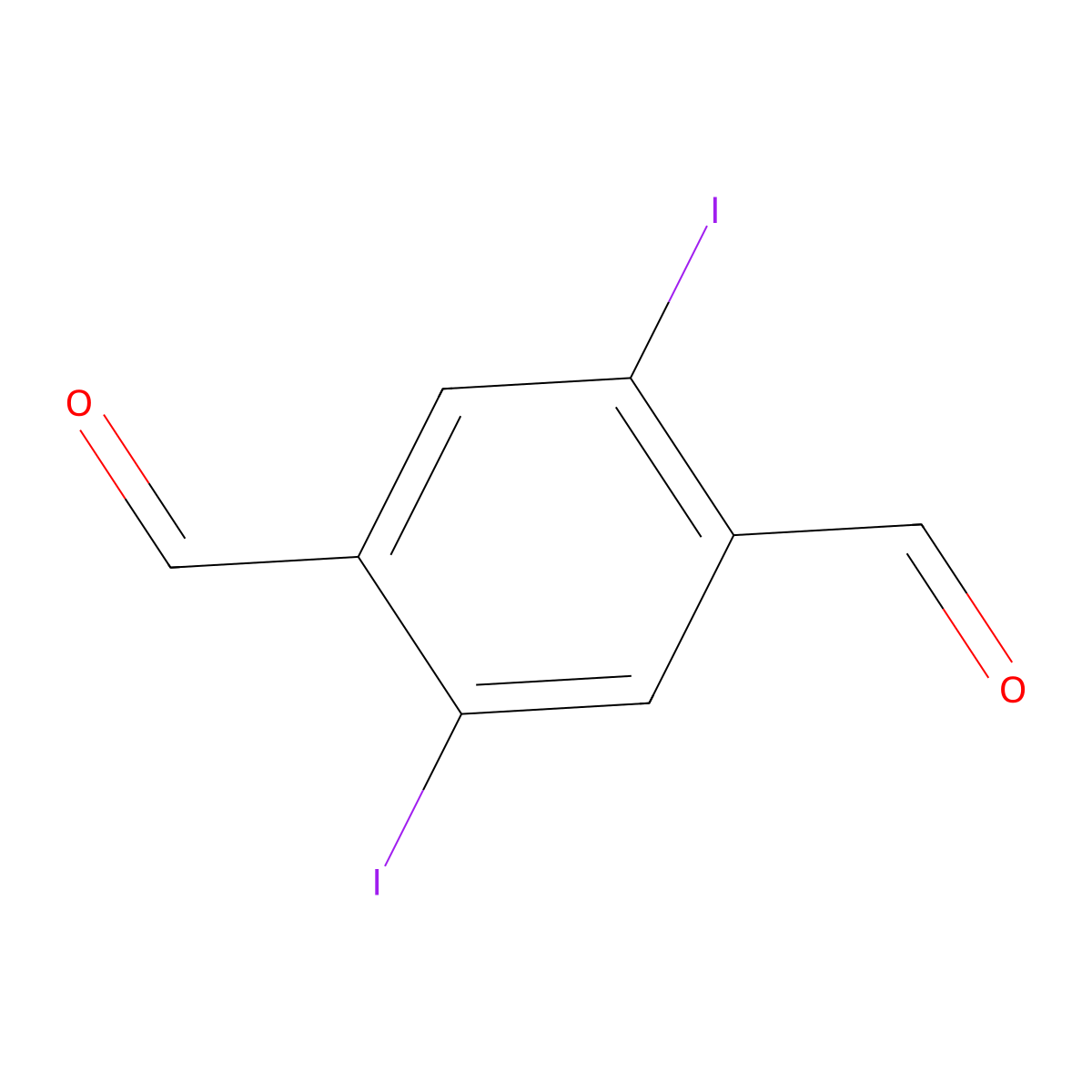 2,5-Diiodoterephthalaldehyde molecular structure, CAS 1231999-67-9