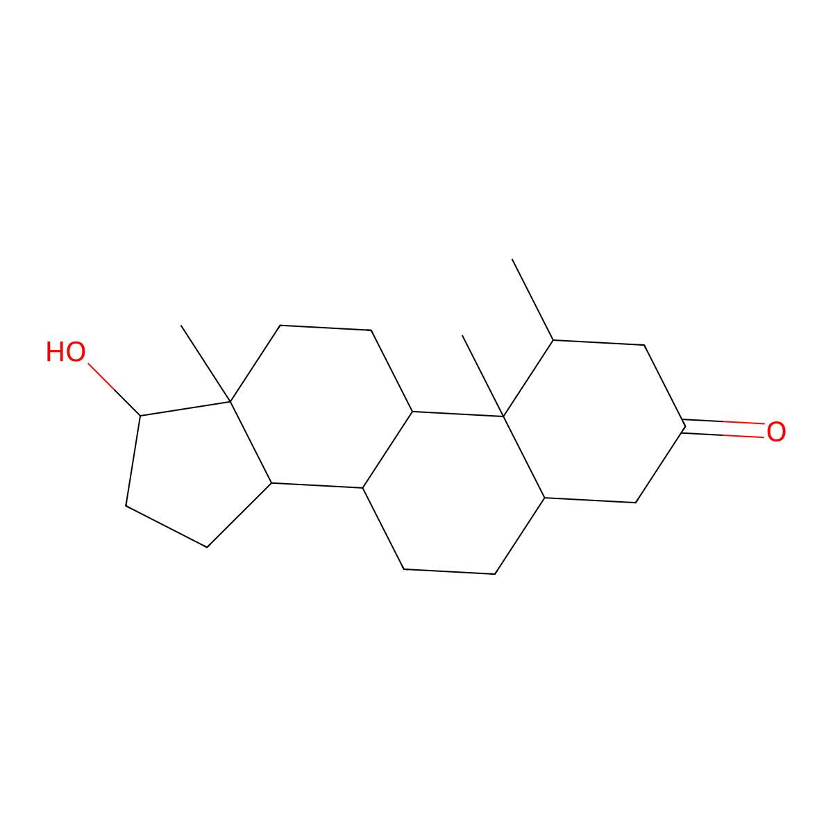 17-Hydroxy-1,10,13-trimethyl-1,2,4,5,6,7,8,9,11,12,14,15,16,17-tetradecahydrocyclopenta[a]phenanthren-3-one molecular structure, CAS 1232-57-1