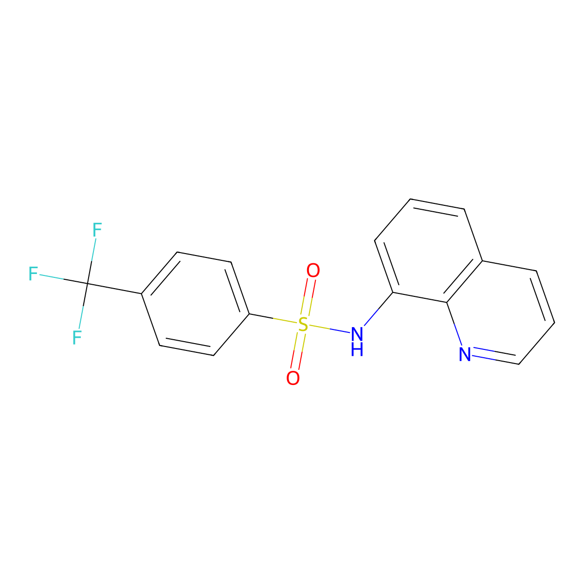 N-(quinolin-8-yl)-4-(trifluoromethyl)benzene-1-sulfonamide molecular structure, CAS 1232007-12-3