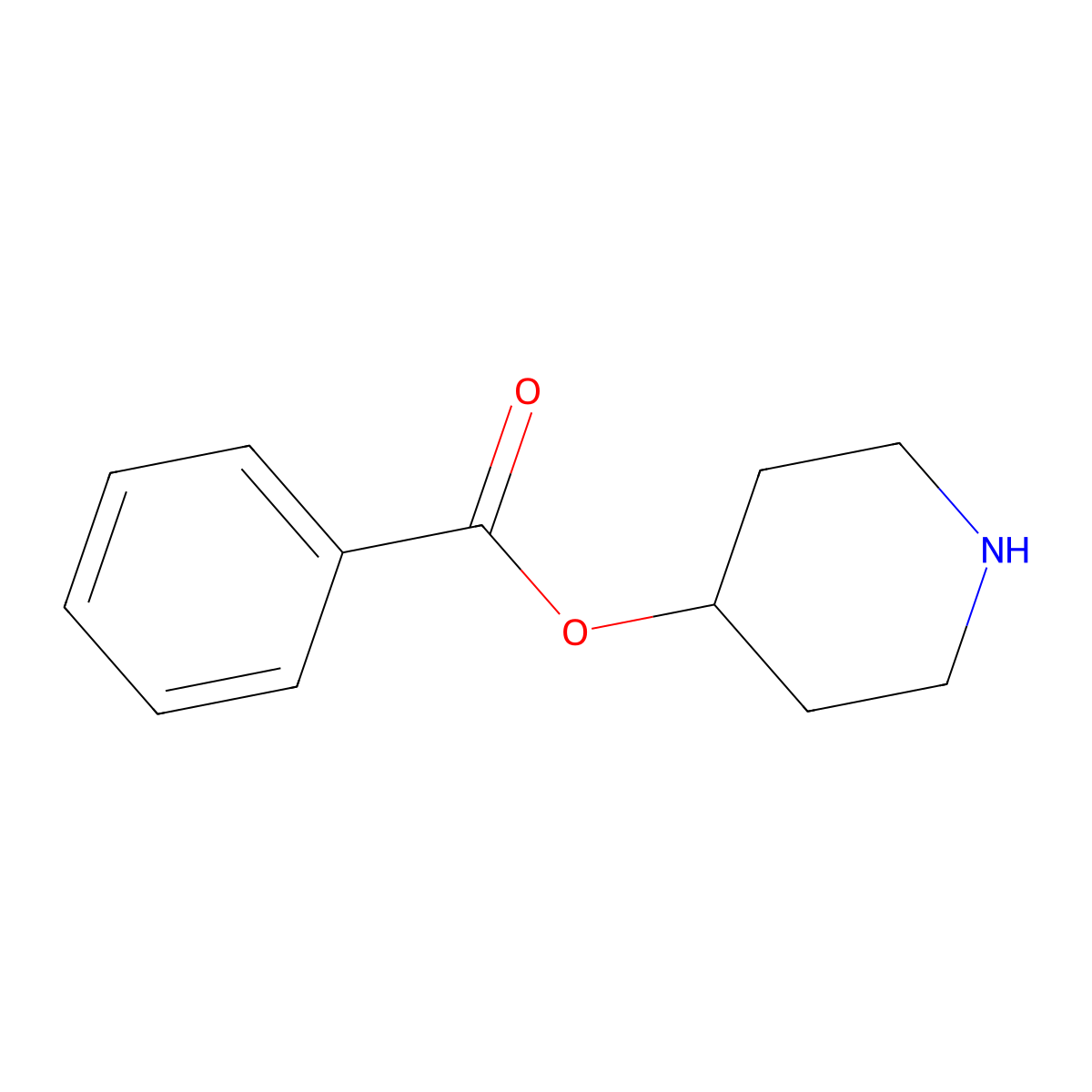 Piperidin-4-yl benzoate molecular structure, CAS 123202-89-1
